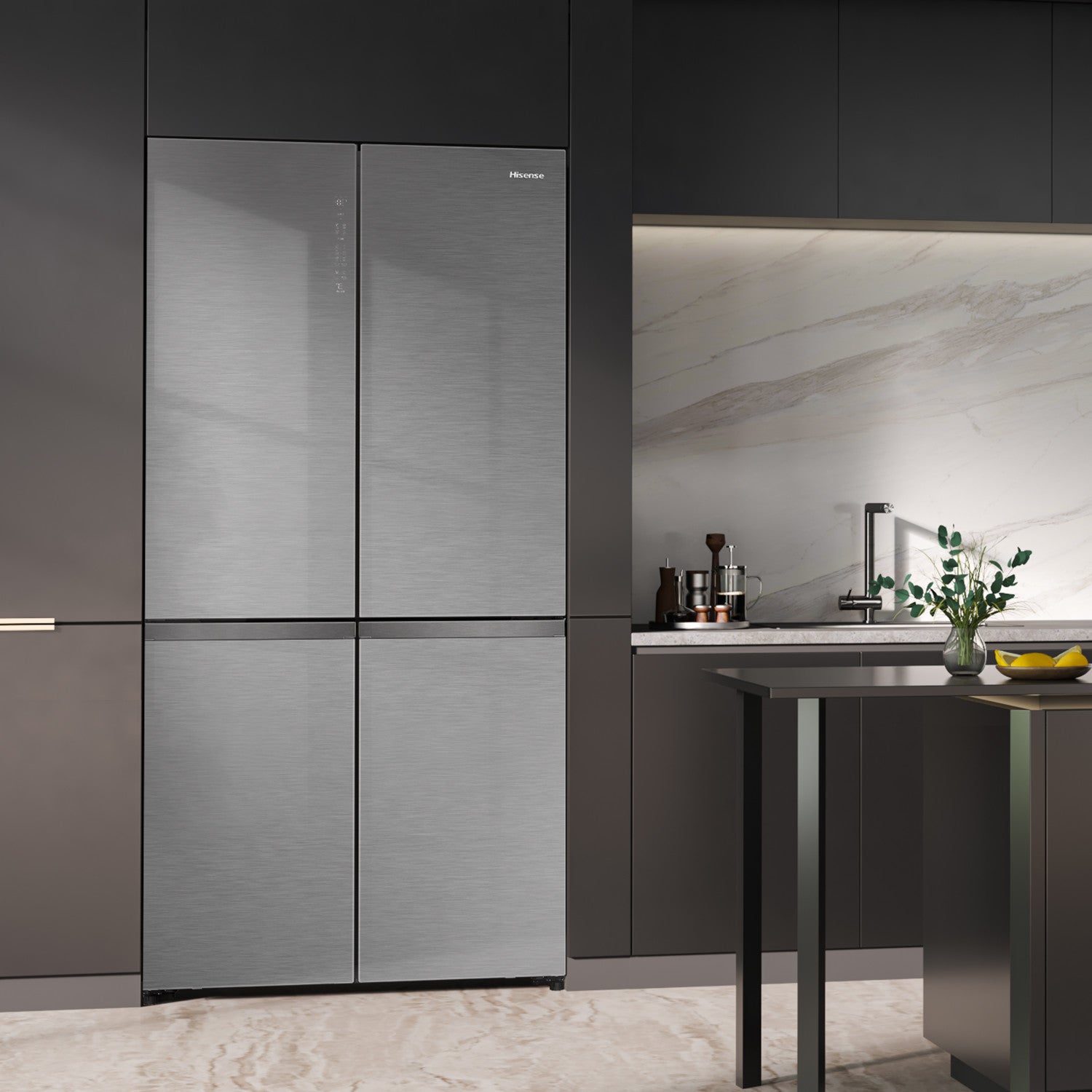 Hisense RQ768N4GVE frigorifero side-by-side Libera installazione 591 L Argento