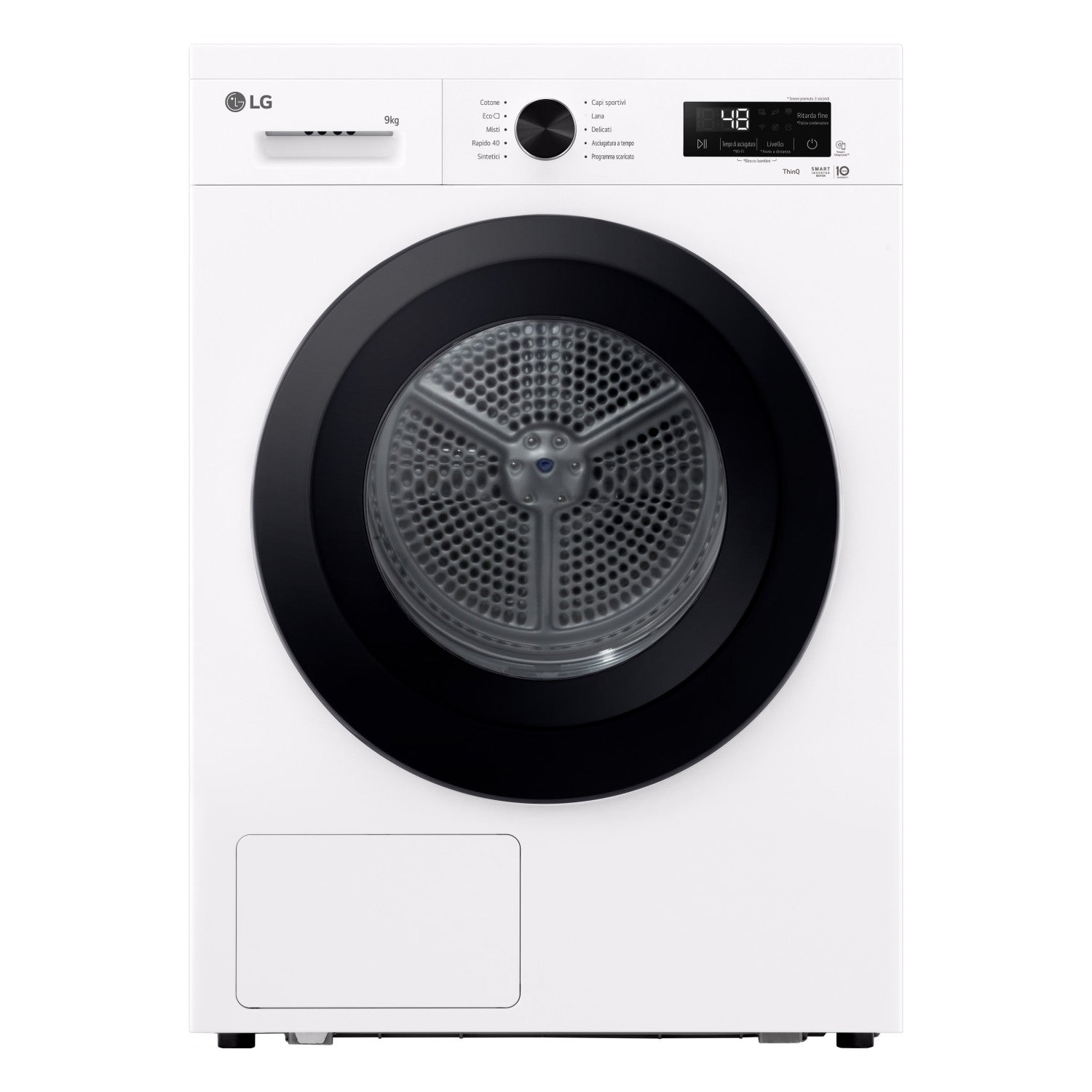 LG RNX1009NWK asciugatrice Libera installazione Caricamento frontale 9 kg Bianco