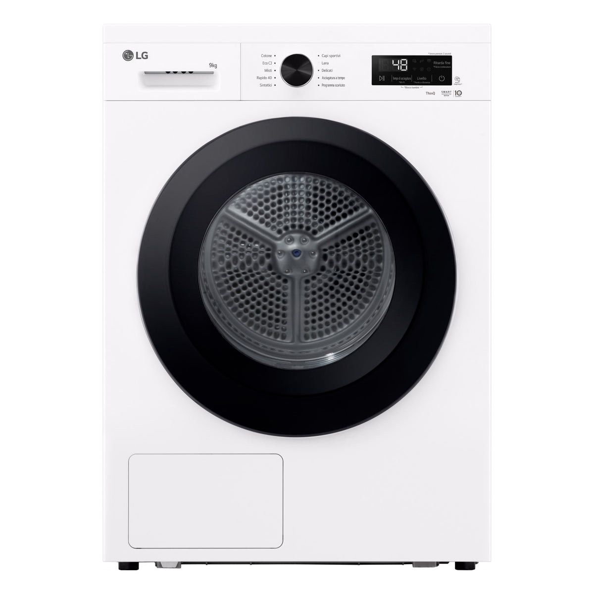 LG RNX1009NWK asciugatrice Libera installazione Caricamento frontale 9 kg Bianco