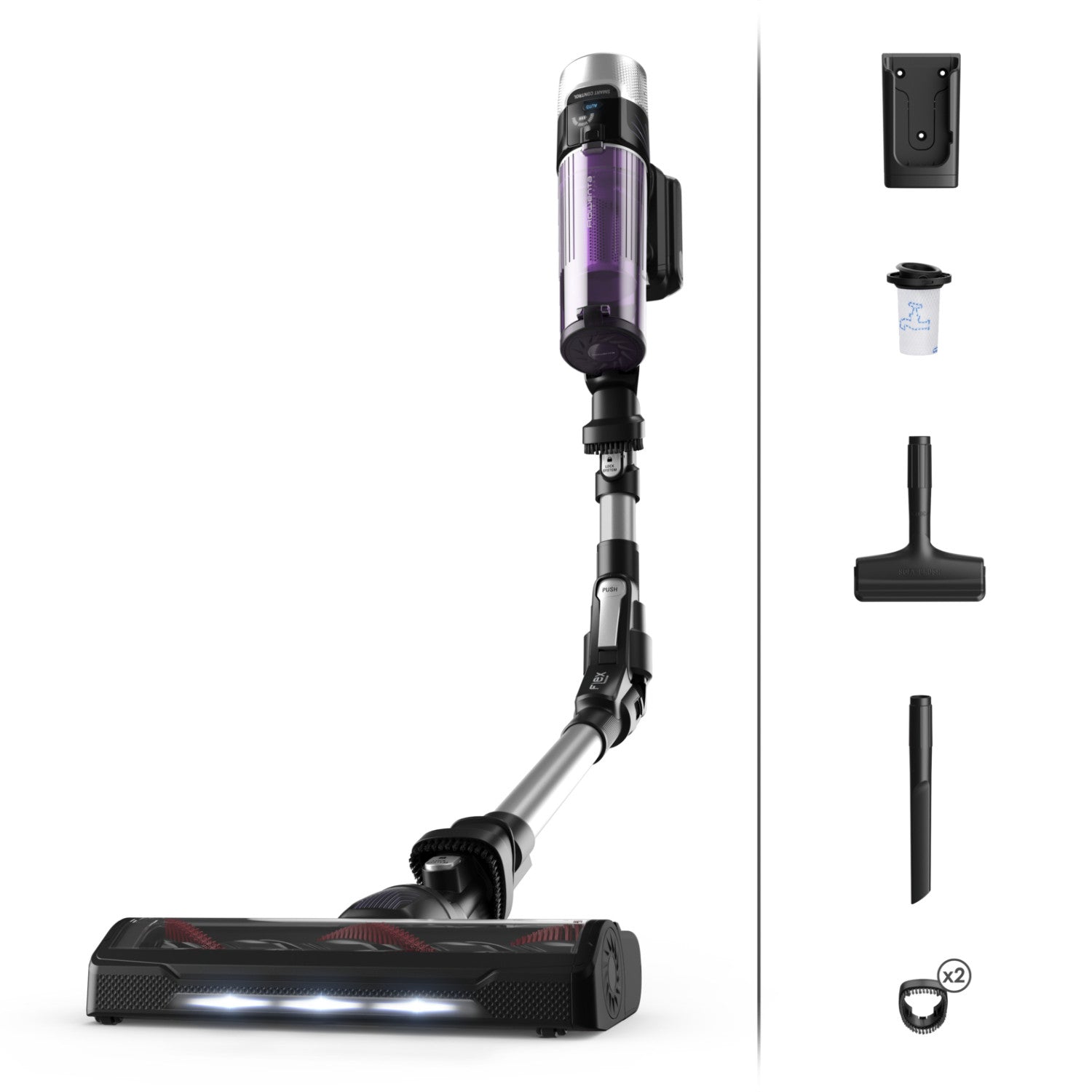 Rowenta X-Force Flex 9.60 RH2037 aspirapolvere senza filo Nero Viola Senza sacchetto