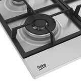 Beko HIAW64226SXE Piano Cottura a Gas 4 Fuochi con Wok 60 cm Acciaio Inox da Incasso