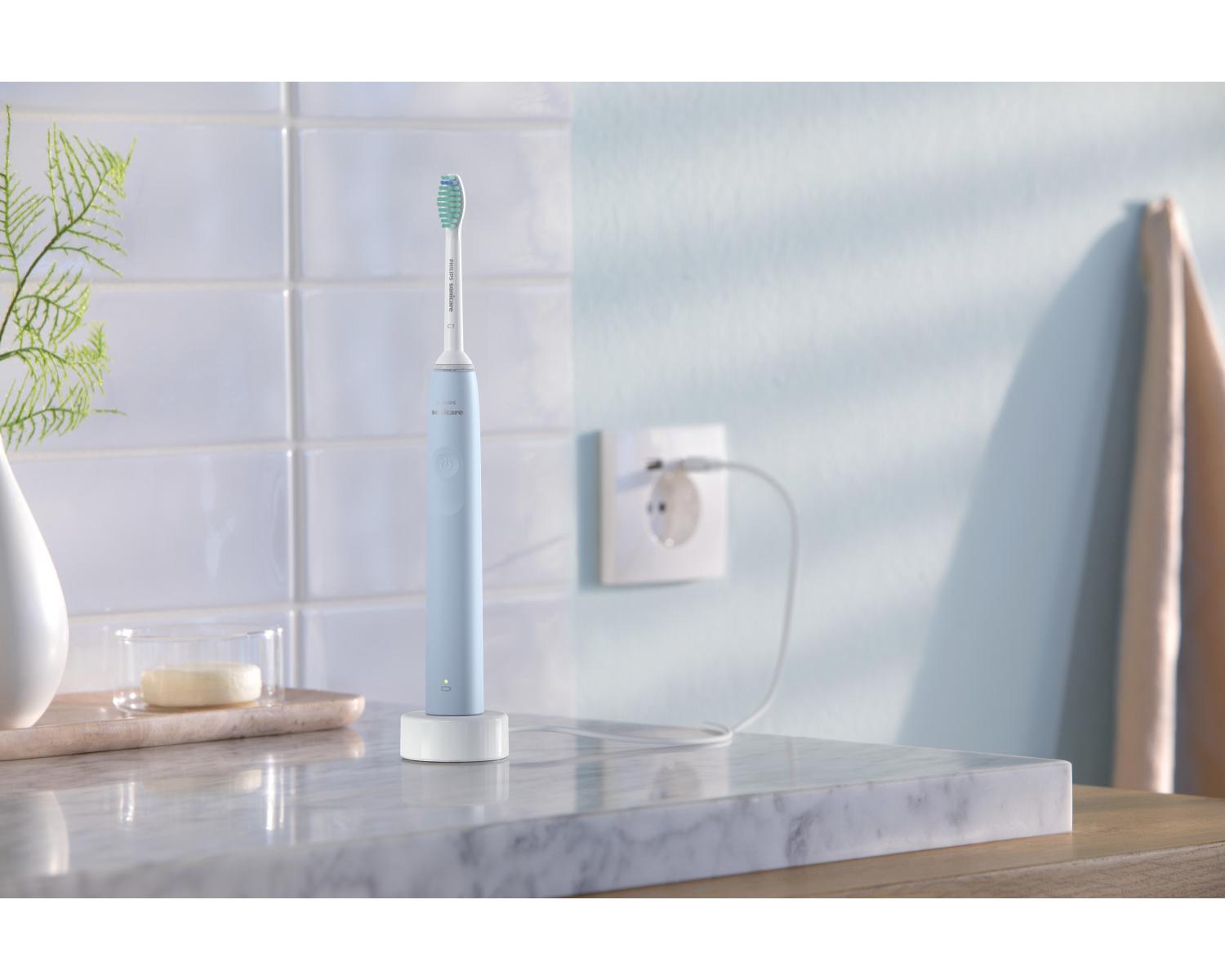 Philips 2100 series HX3651/12 spazzolino elettrico Adulto Spazzolino elettrico sonico Blu, Bianco