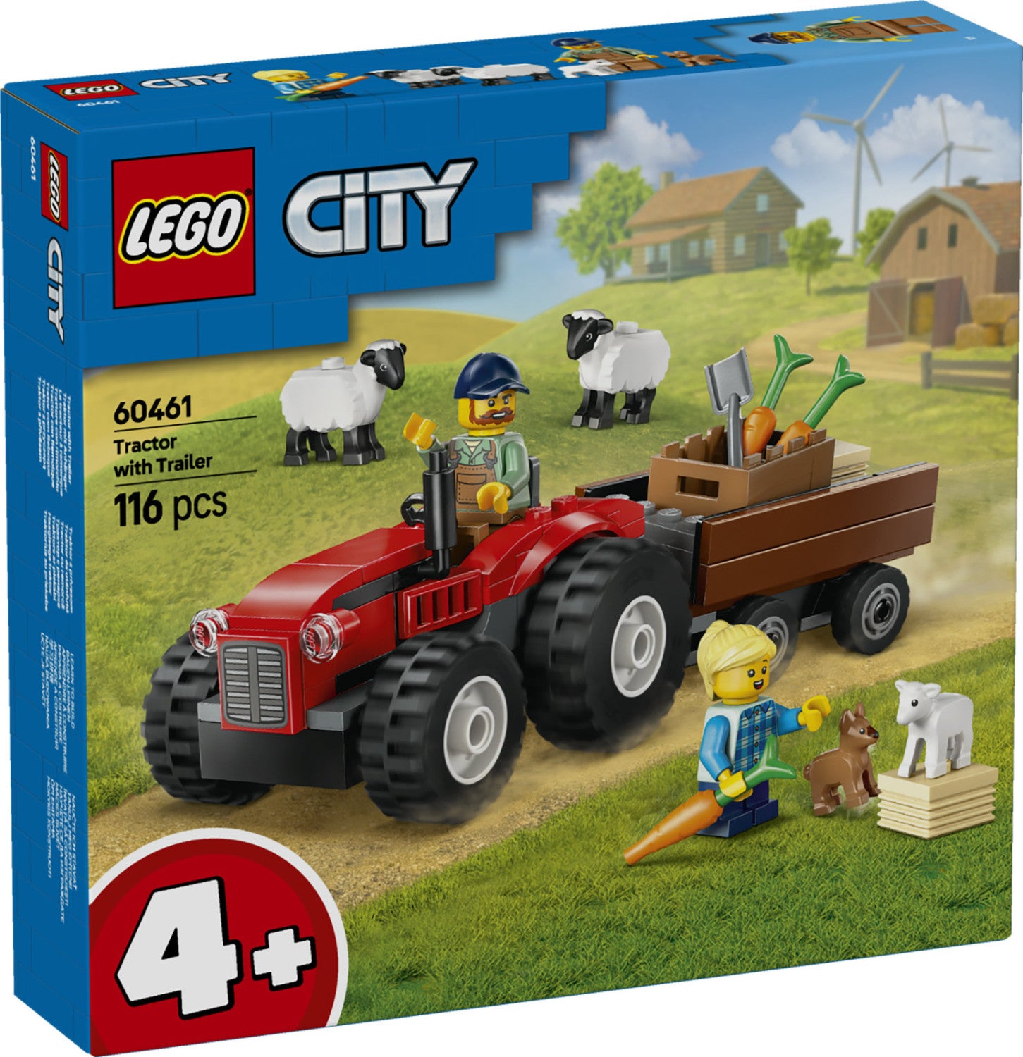 Lego City 60461 Trattore Agricolo Rosso Con Rimorchio E Pecore