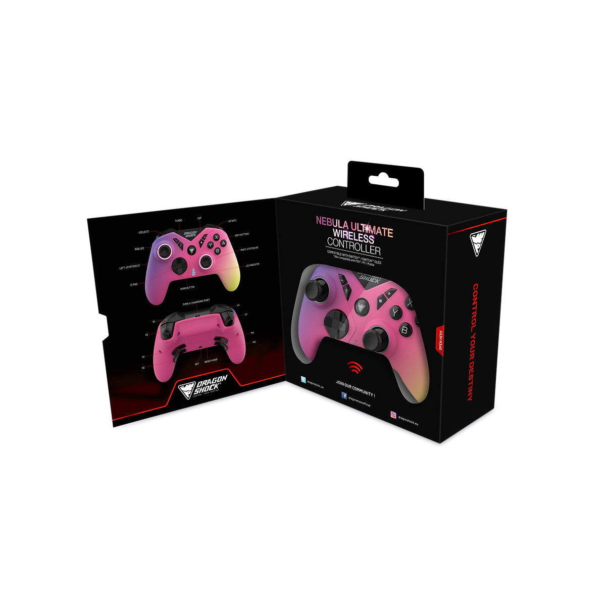 Dragonshock Nebula Ultimate Multicolore Bluetooth Gamepad Nintendo Switch