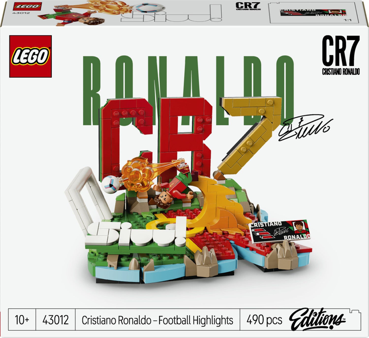 LEGO Editions 43012 Cristiano Ronaldo Highlights Calcistici, Giocattolo 3D Da Esposizione Con Minifigure, Regalo 10 Anni