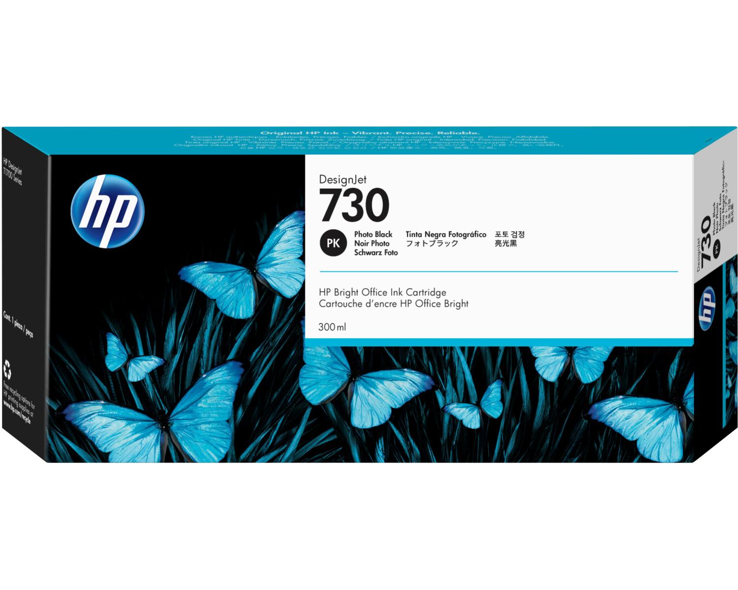 HP 730 300 ml Photo Black DesignJet Ink Cartridge Cartuccia d'Inchiostro 1 pz Originale Nero per Foto