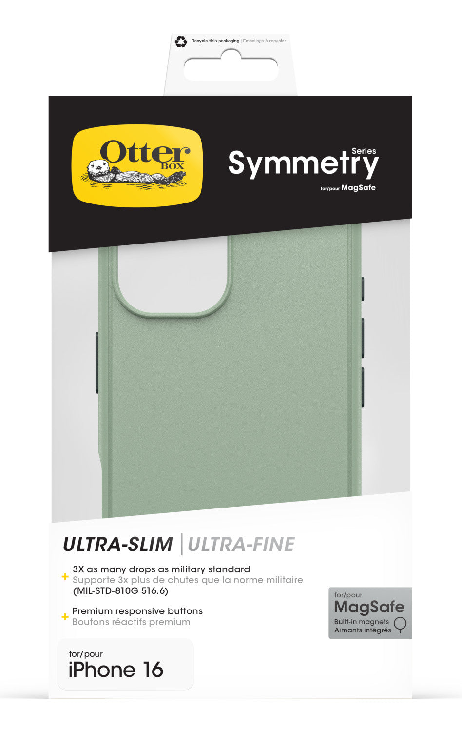 OtterBox Symmetry Series per MagSafe per Apple iPhone 16, Artichoke Heart