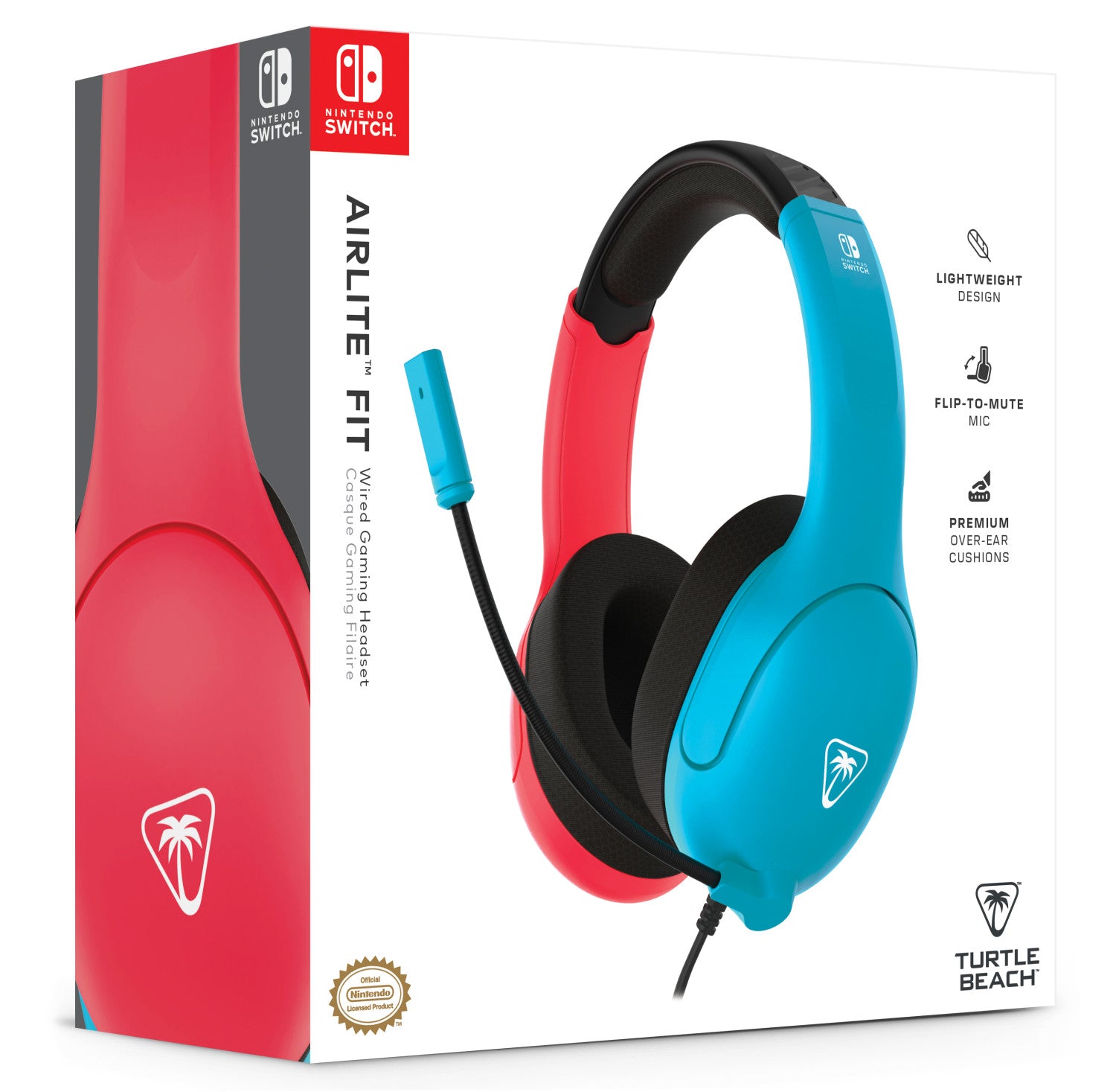Turtle Beach Airlite Fit Auricolare Cablato A Padiglione Gaming Nero, Blu, Rosso