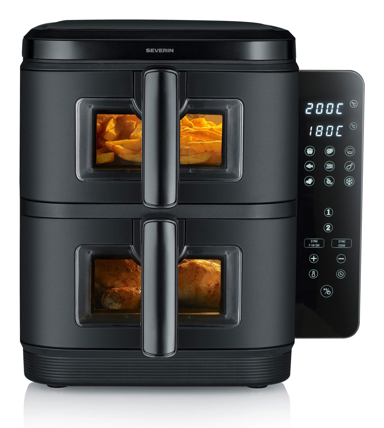 Severin FR 2468 Doppia 11 L Indipendente 2800 W Friggitrice ad aria calda Nero