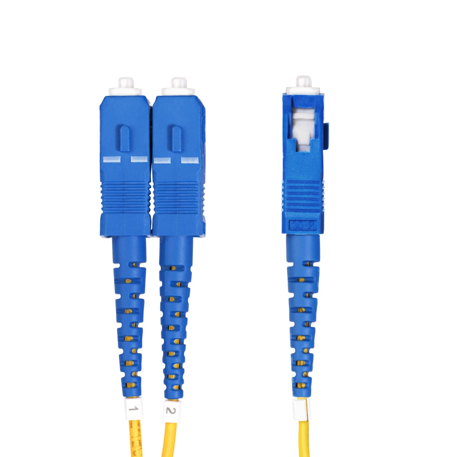 StarTech.com Cavo in fibra ottica duplex monomodale OS2 da LC a SC (UPC) da 2 m, 9/125µm, 100G, Insensibile alla piegatura, Bassa perdita di inserzione, Cavo patch in fibra LSZH