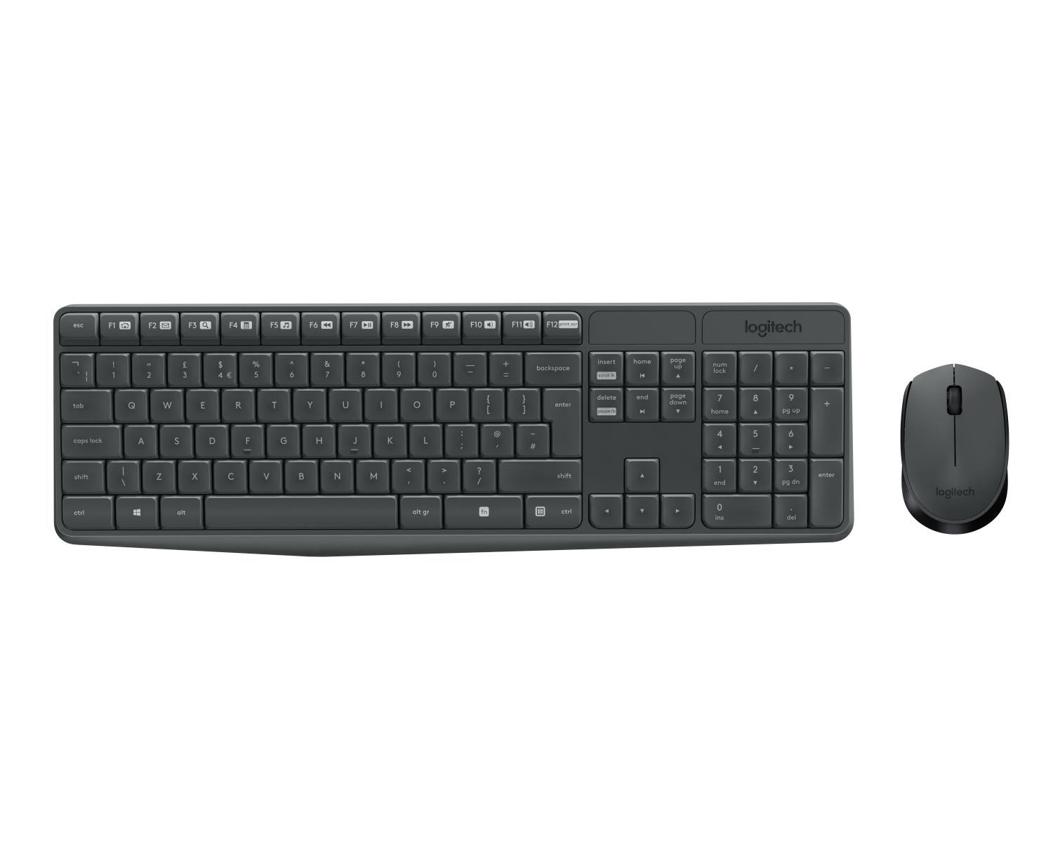 Logitech MK235 Combo Tastiera e Mouse Wireless per Windows, Ricevitore Unifying USB 2,4 GHz Wireless, 15 Tasti FN, Lunga Durata della Batteria, Compatibile con PC, Laptop