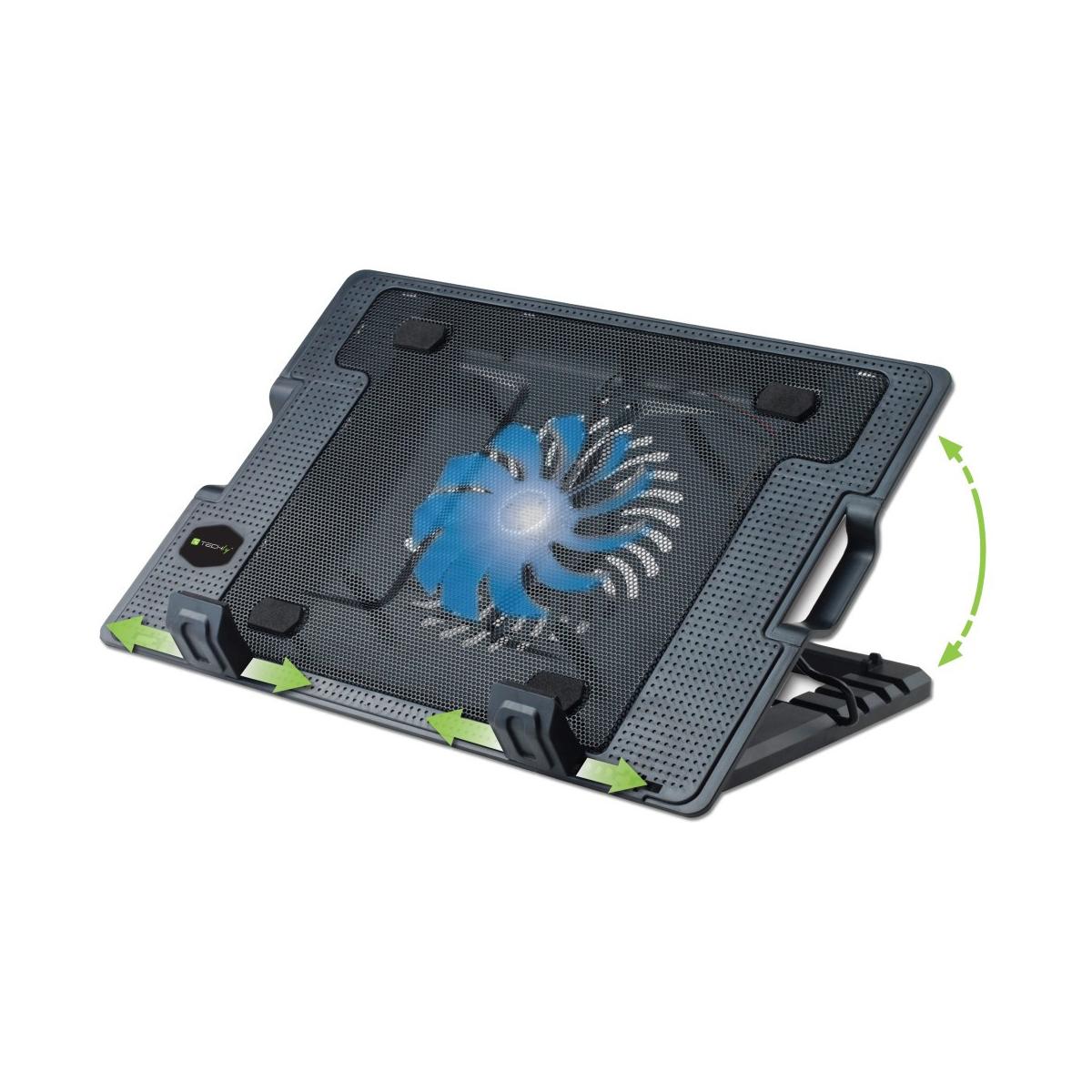 Techly Supporto per notebook fino a 17.3" con sistema di raffreddamento