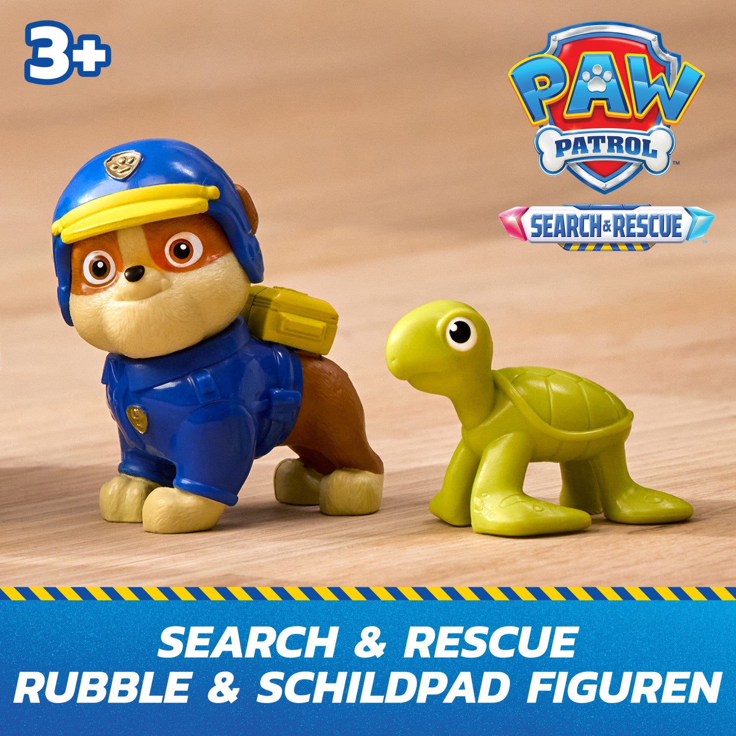 PAW Patrol : Search Rescue, Bulldozer di Salvataggio di Rubble con 2 Personaggi, Auto della Polizia Giocattolo a Retrocarica, Giocattoli per Bambini e Bambine, 3 Anni