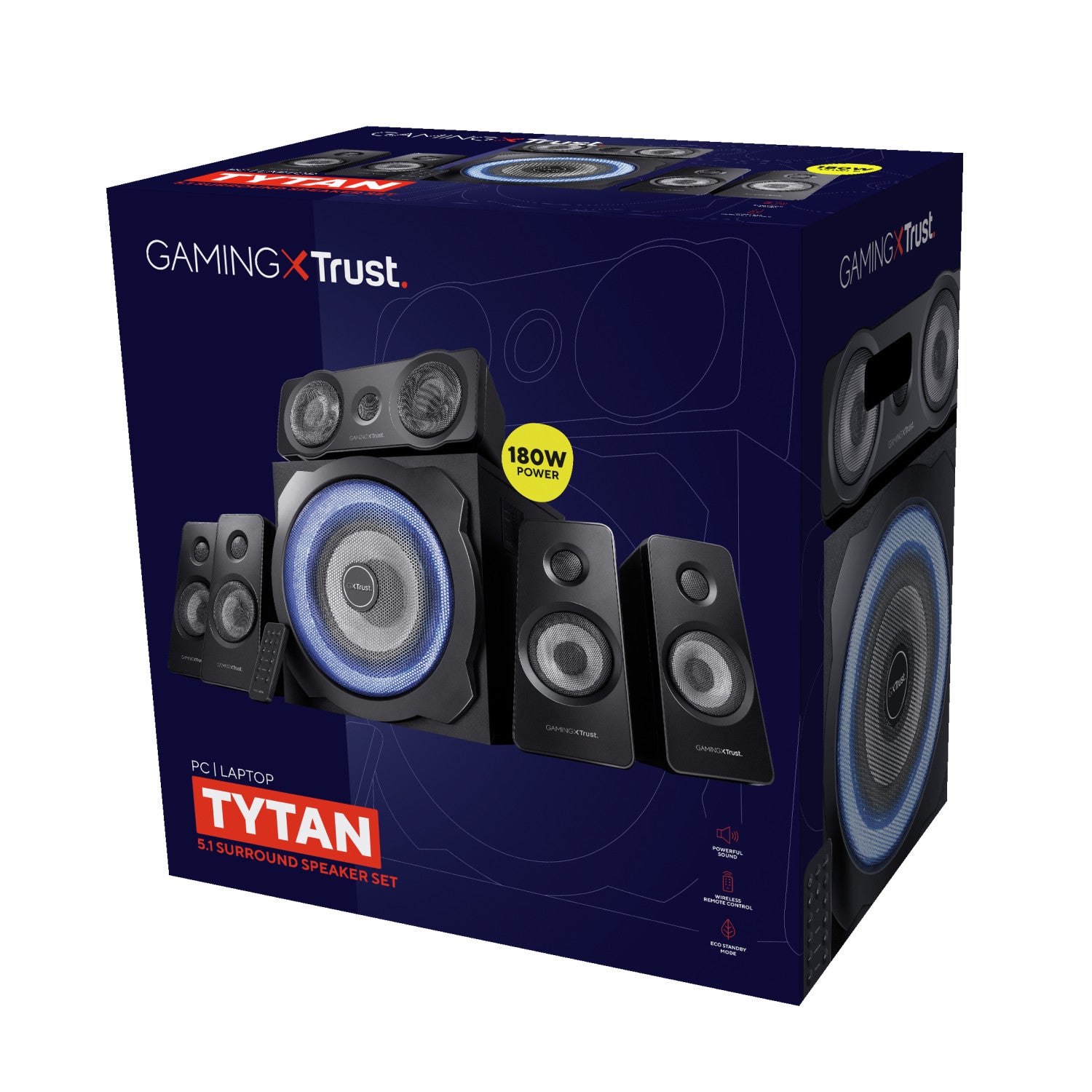 Trust GXT 658 Tytan 5.1 set di altoparlanti 90 W Universale Nero 5.1 canali