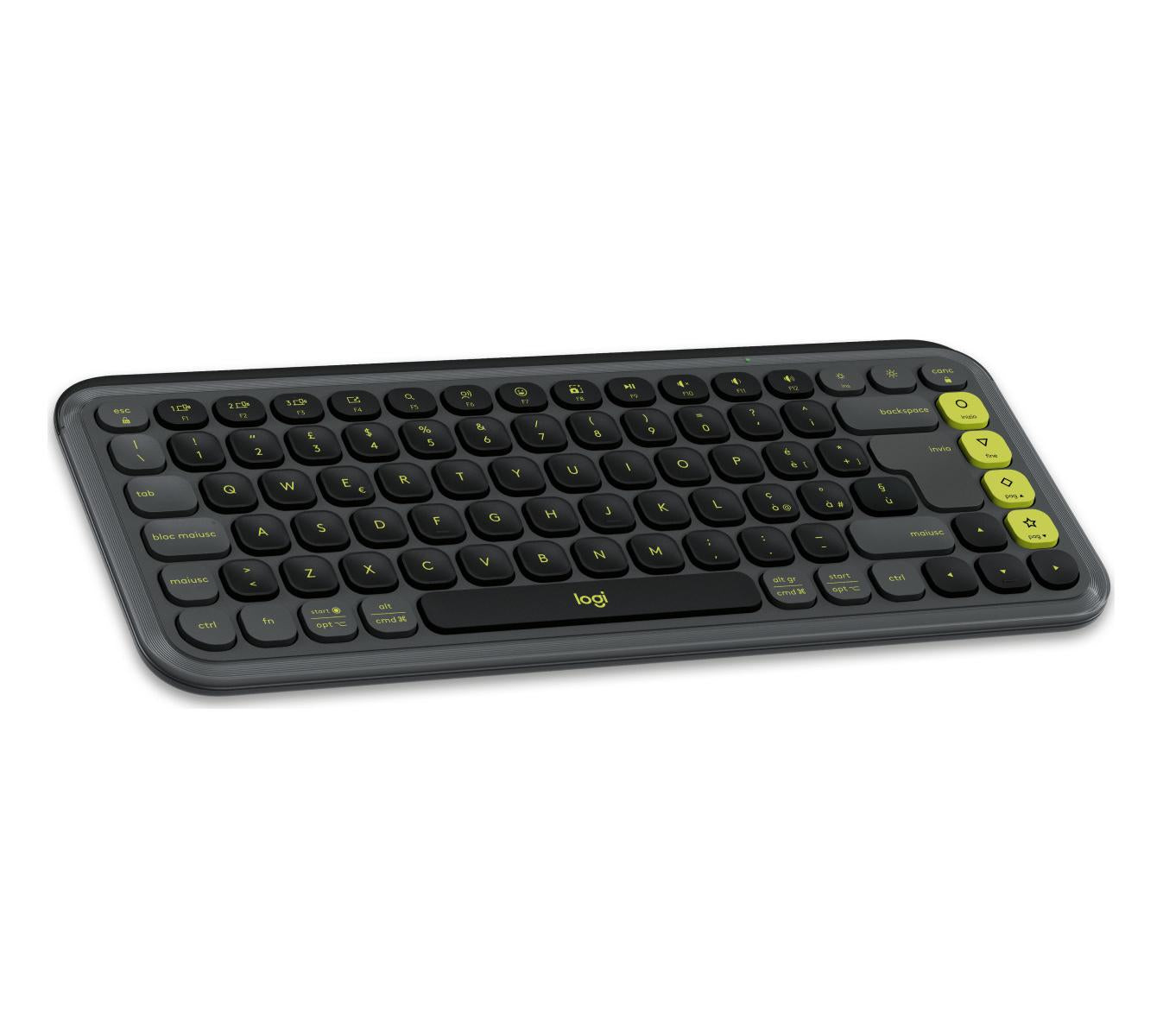 Logitech POP Icon Combo tastiera Mouse incluso Universale Bluetooth QWERTY Indiano Grafite, Verde