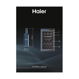 Cantinetta Vino Haier HWS42GDAU1 con Compressore Libera Installazione Luci 3D Natural Airflow System Nero