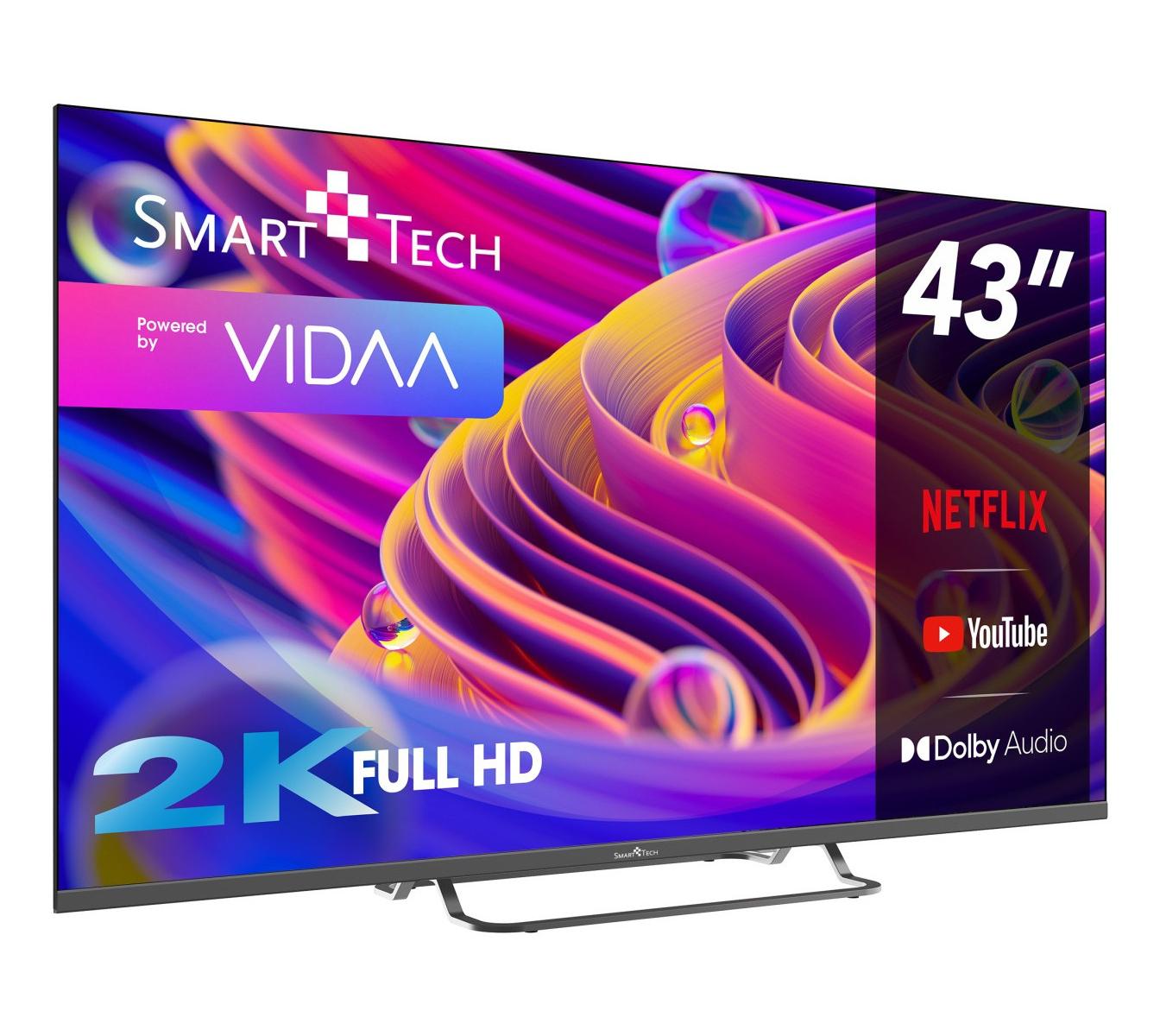 Smart Tech 43FV02V TV 109,2 cm (43pollici) 4K Ultra HD Smart TV Wi-Fi Grigio 230 cd/m²