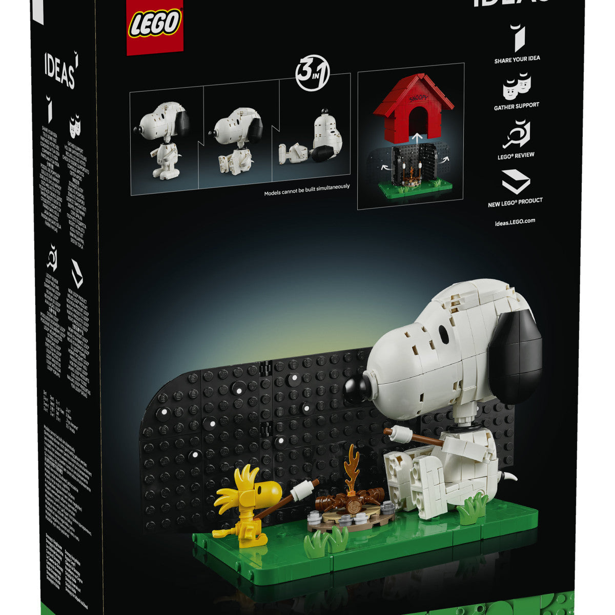 Lego Ideas 21368 Peanuts: La Cuccia Di Snoopy, Kit Modellismo Da Esposizione Per Adulti Con Personaggi Di Snoopy E Woodstock
