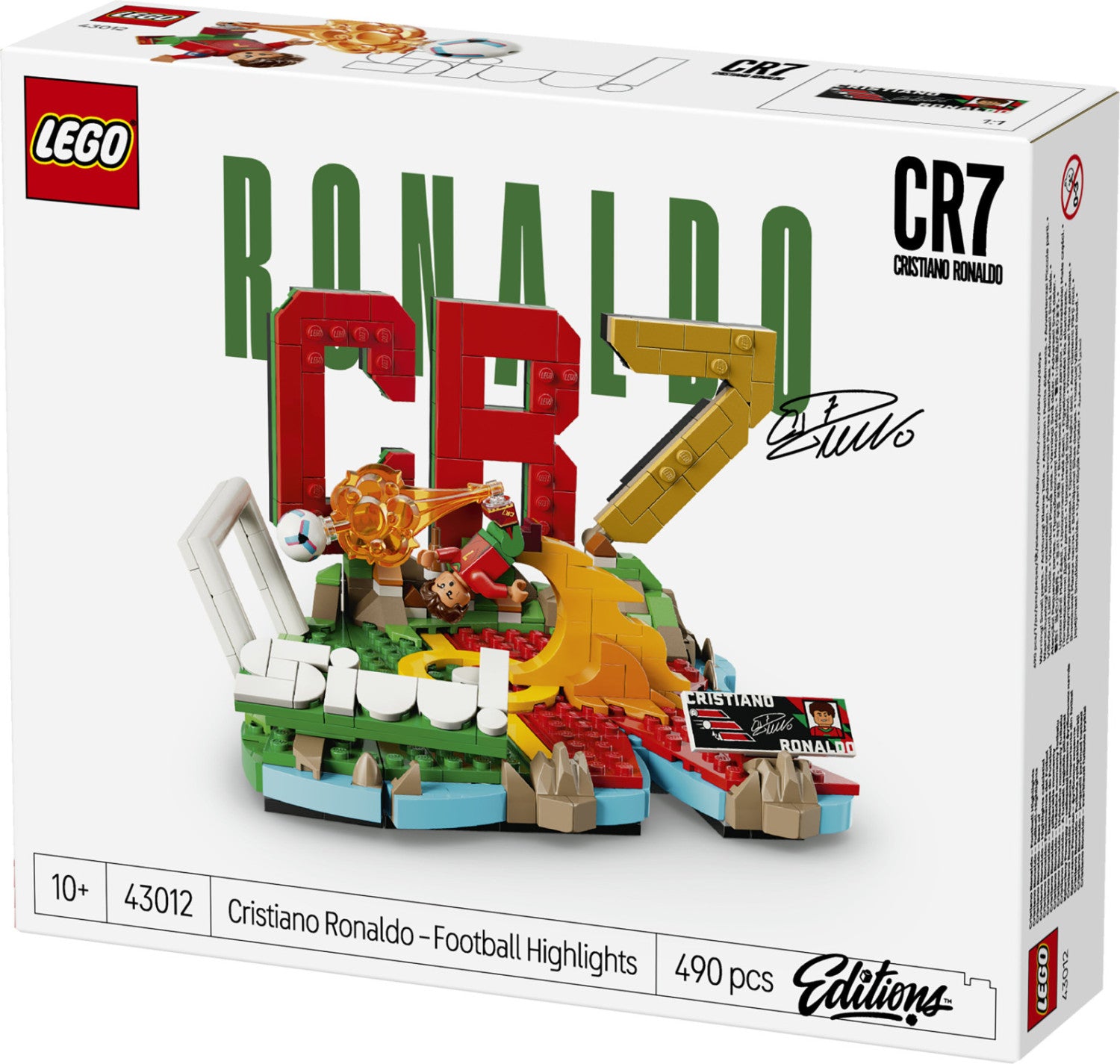 LEGO Editions 43012 Cristiano Ronaldo Highlights Calcistici, Giocattolo 3D Da Esposizione Con Minifigure, Regalo 10 Anni