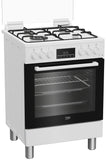 Beko Cucina Forno Elettrico Ventilato con Grill Elettrico e Timer ,coperchio in vetro, ventilazione tangenziale, Classe A, Display LED XL, Bianco