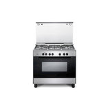 De Longhi FMX 96 ED cucina Elettrico Gas Nero, Acciaio inox