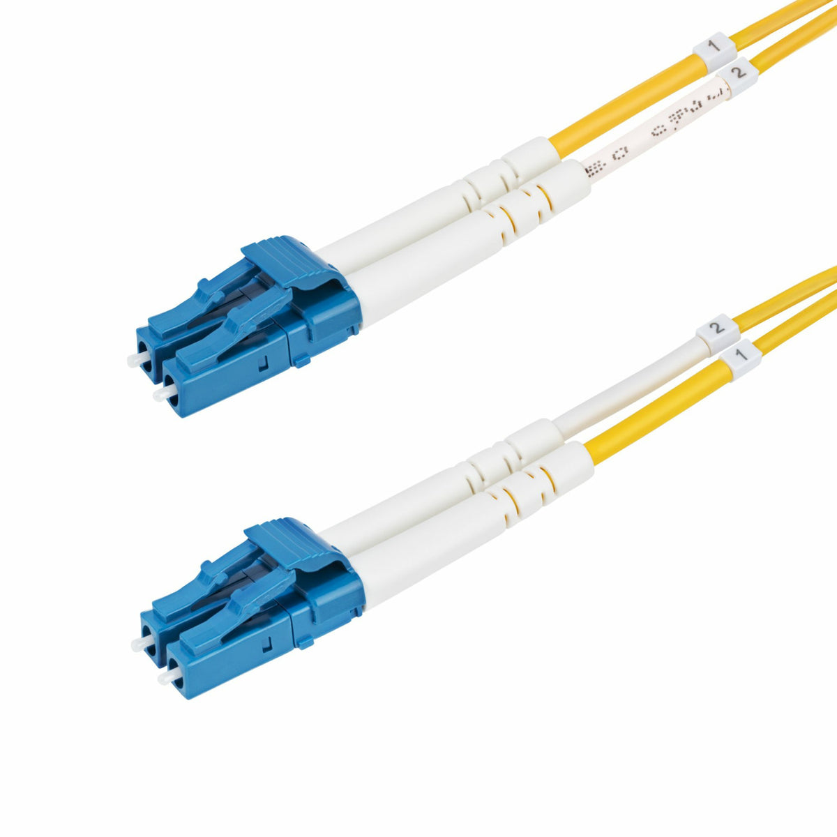 StarTech.com Cavo in fibra ottica duplex monomodale OS2 da LC a LC (UPC) da 1m, 9/125µm, 100G, Insensibile alla piegatura, Bassa perdita di inserzione, Cavo patch in fibra LSZH