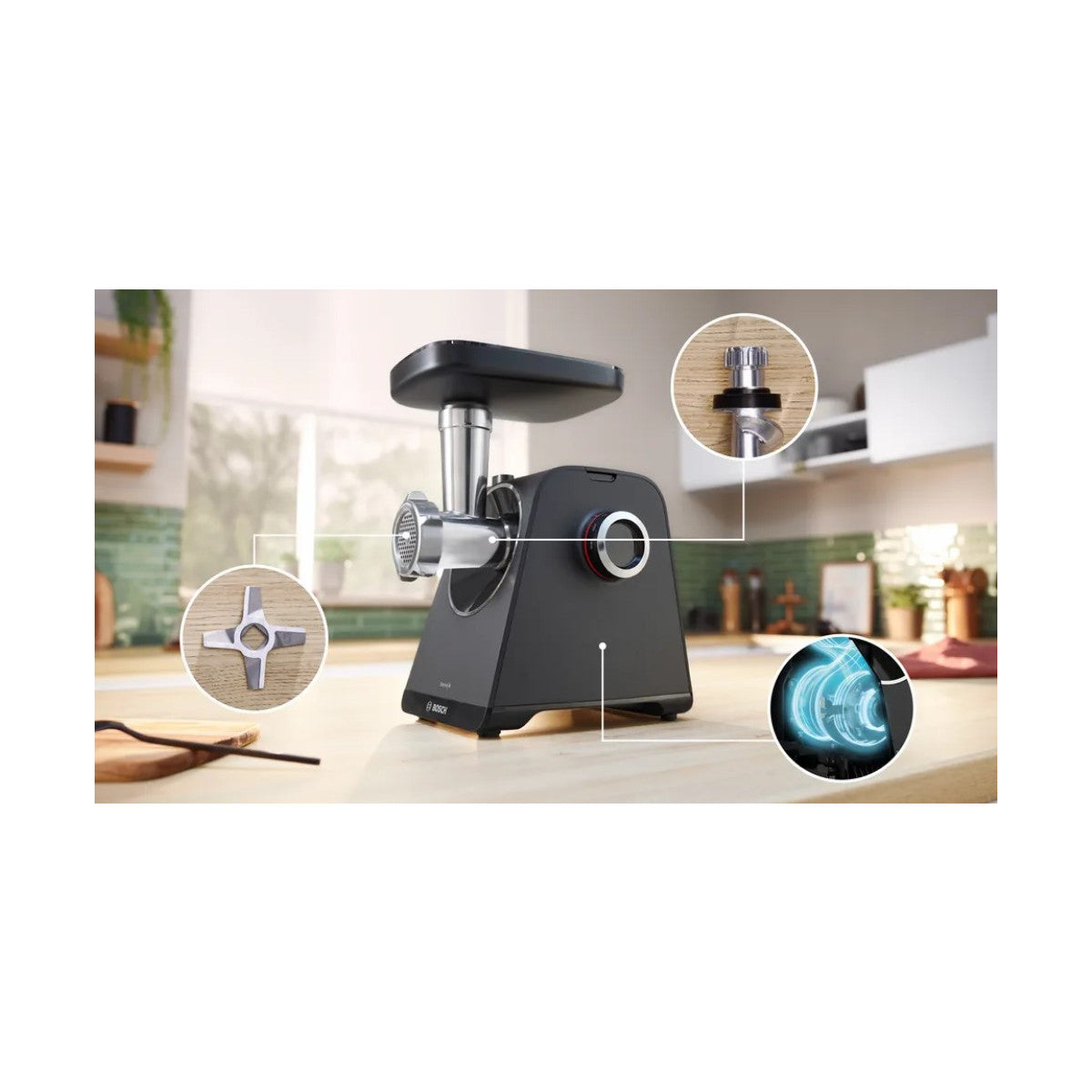 Bosch Serie 4 MFWS440B , Tritacarne, MultiPower, 1900 W, Nero