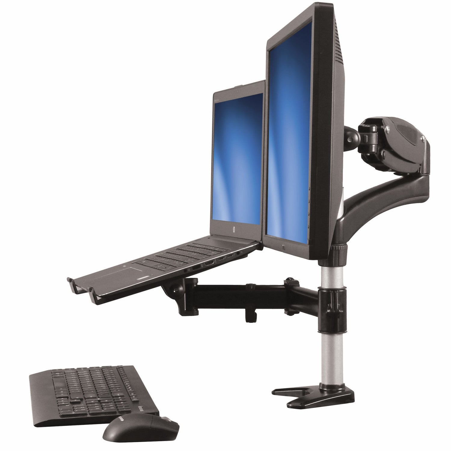 StarTech.com ARMUNONB supporto da tavolo per Tv a schermo piatto 68,6 cm (27") Alluminio, Nero Scrivania