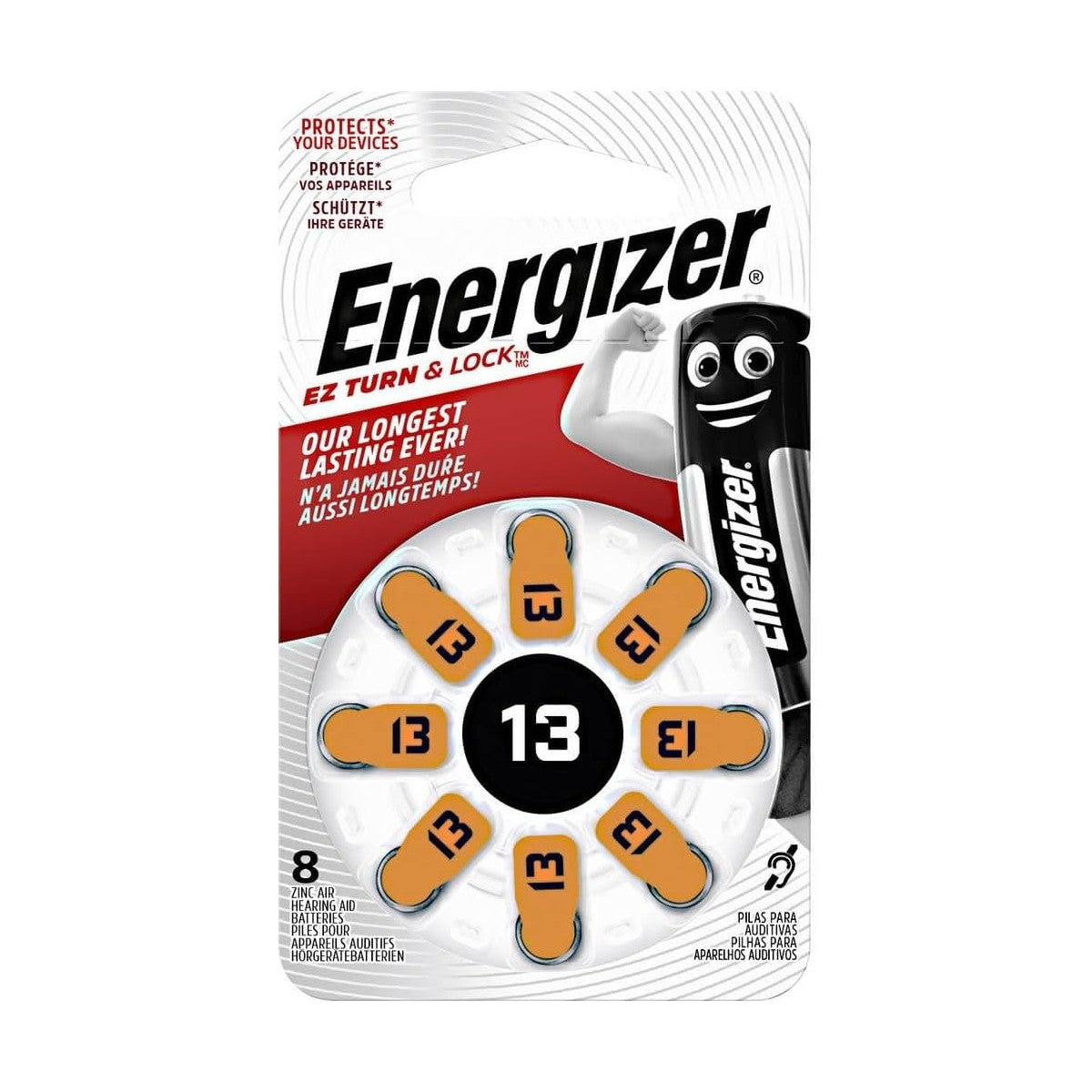 Energizer Batterie per Protesi Acustiche Size 13 Arancione E301431600