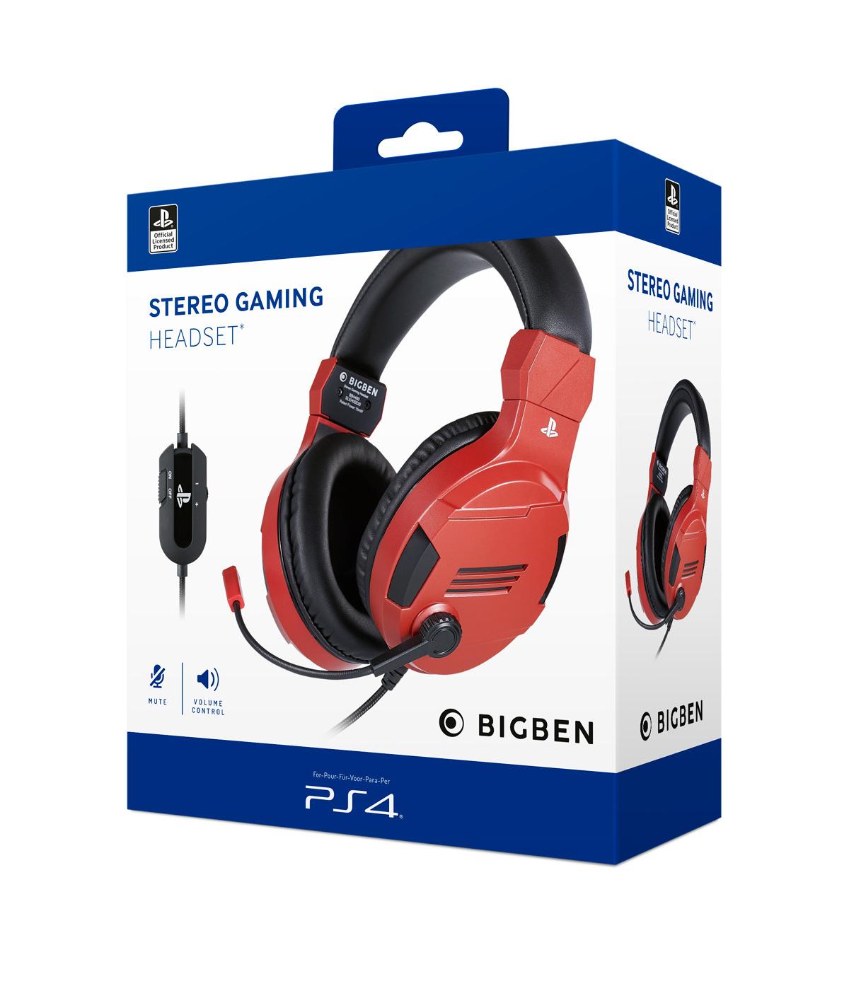 Bigben Interactive PS4OFHEADSETV3R cuffia e auricolare Cablato A Padiglione Giocare Rosso