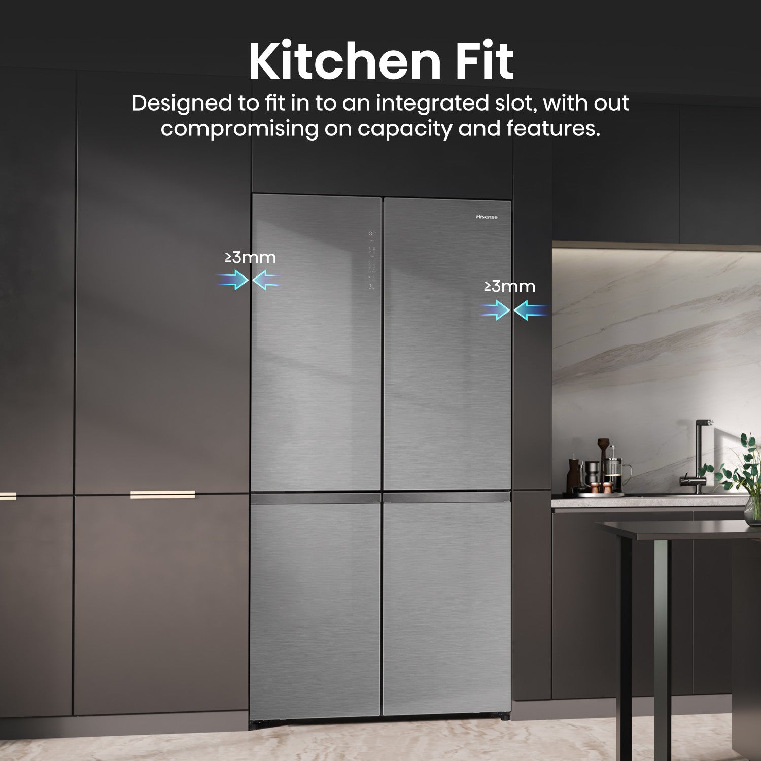Hisense RQ768N4GVE frigorifero side-by-side Libera installazione 591 L Argento