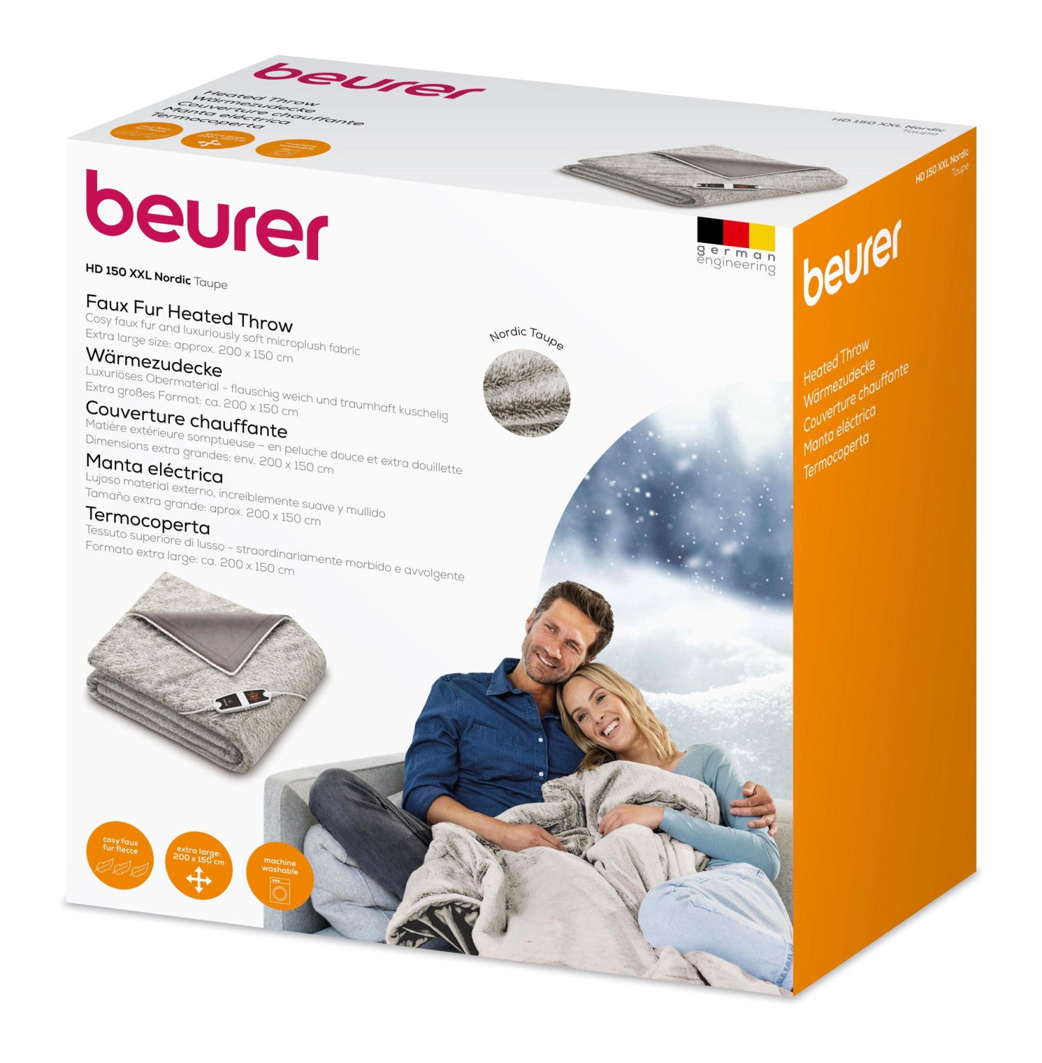 Beurer HD150 XXL Coperta elettrica Marrone Tessuto felpato