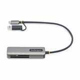 StarTech.com Lettore di schede di memoria multimediale USB 3.0, lettore di schede SD.microSD.CompactFlash, adattatore portatile di schede USB 5Gbps, lettore esterno di schede USB-C con adattatore USB-A collegato