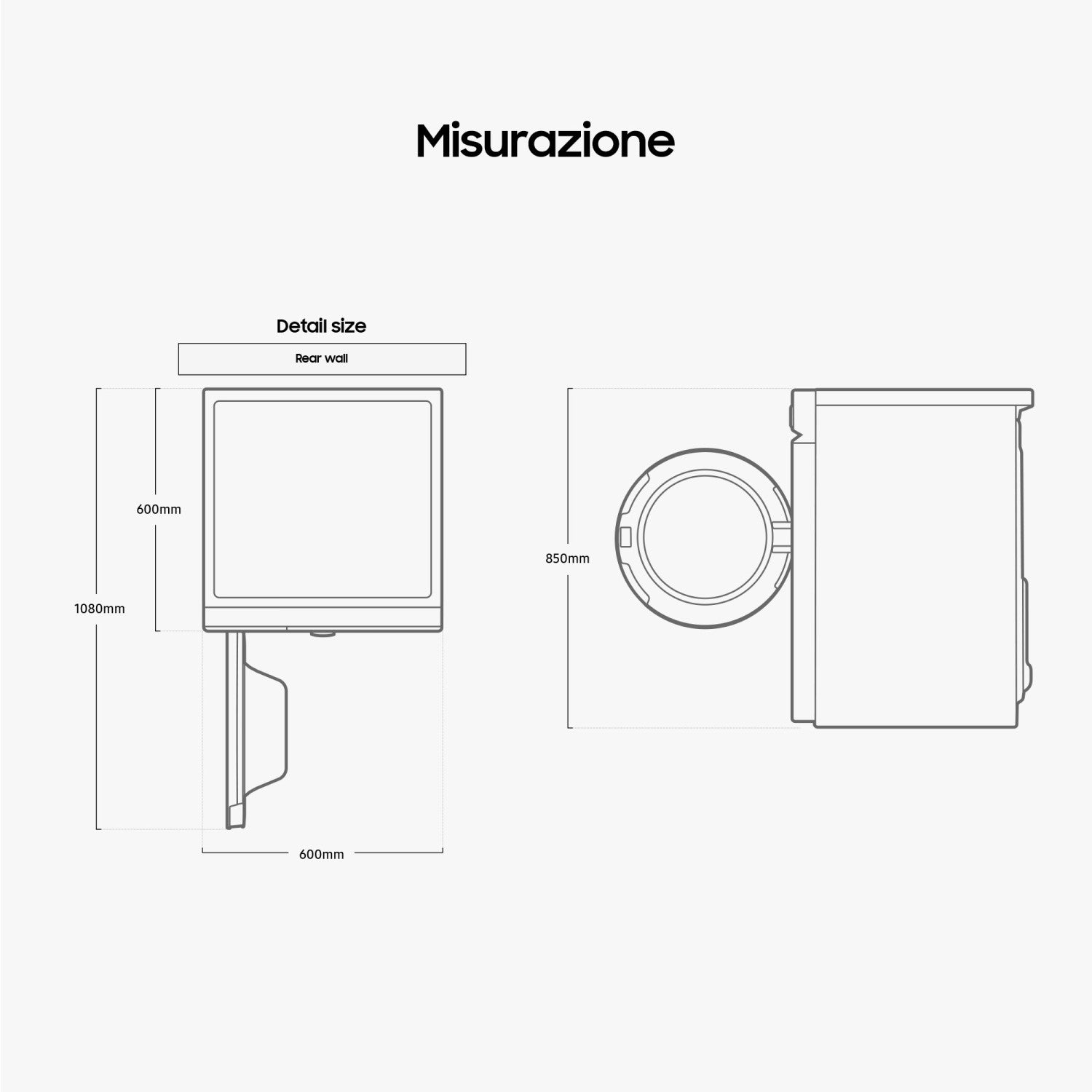 Asciugatrice Samsung BESPOKE AI DV90BB7445GE QuickDry Libera Installazione 9Kg Classe A Bianco