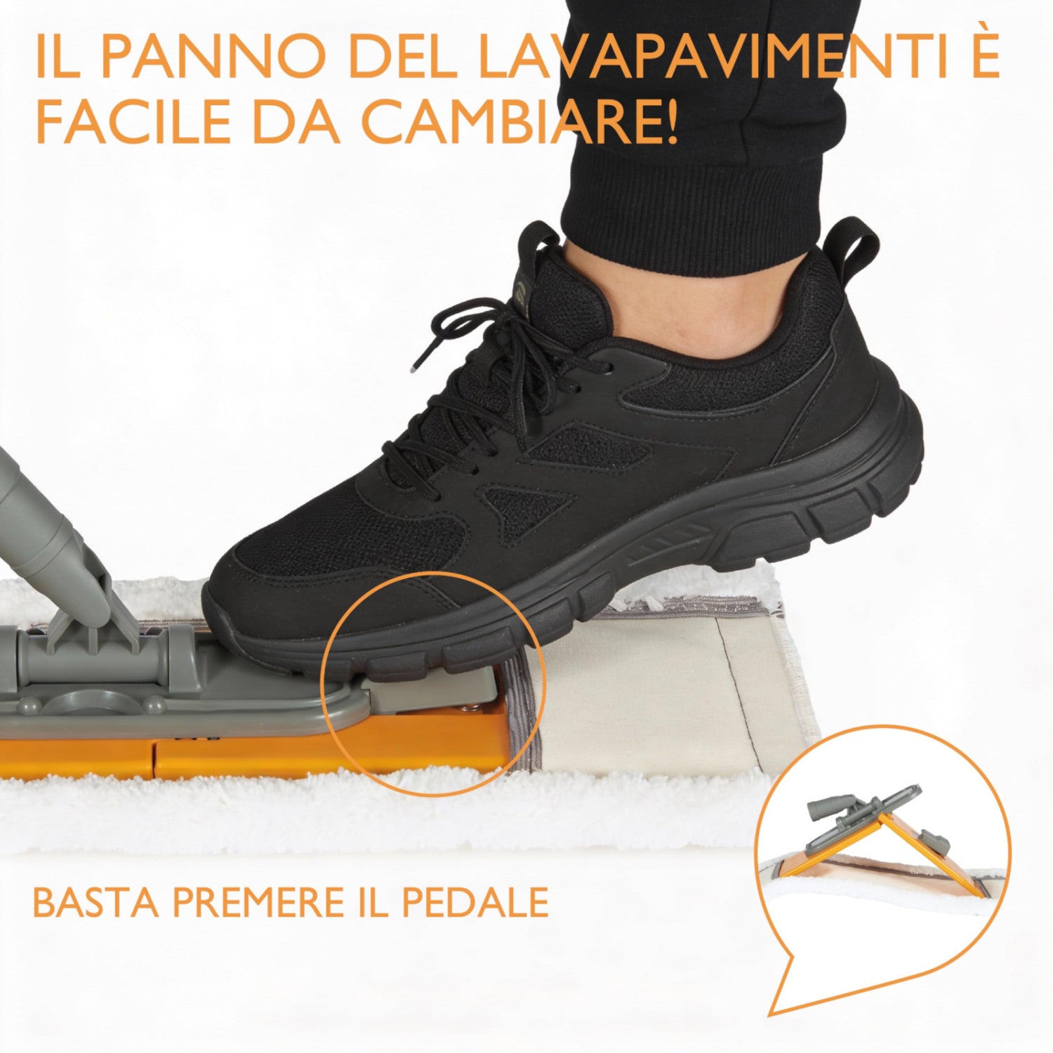 Perfetto Panno Ricambio Lavapavimenti In Microfibra 42x16 Cm Bianco