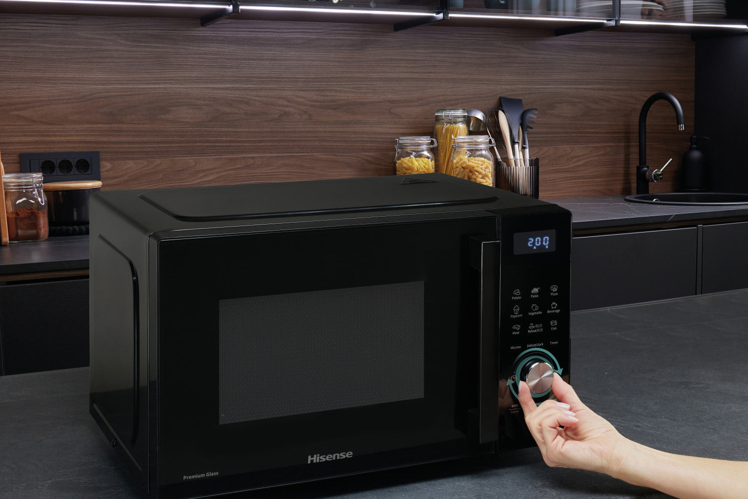Hisense H23MOBSD1H forno a microonde Nero Solo microonde Superficie piana 23 L 800 W