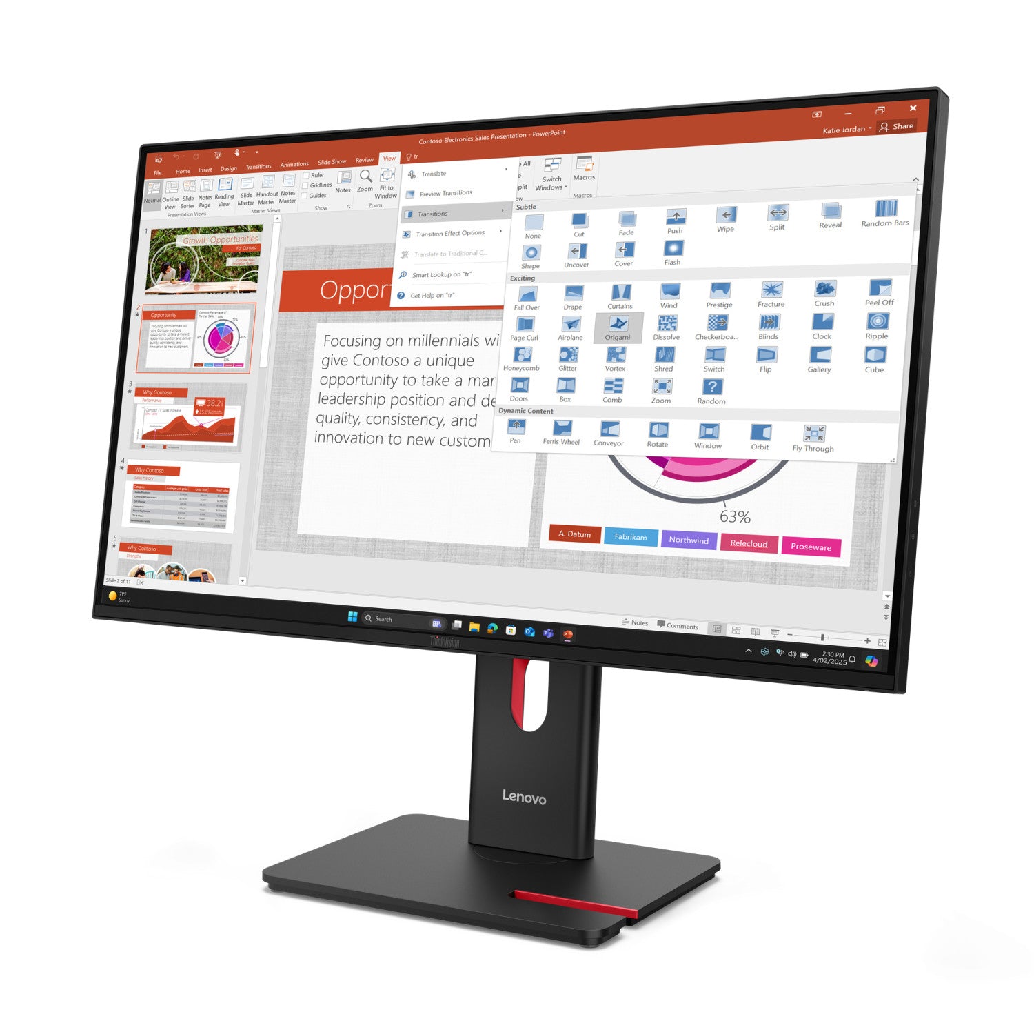 Lenovo ThinkVision T27-40 LED display 68,6 cm (27 pollici) 1920 x 1080 Pixel Full HD Nero