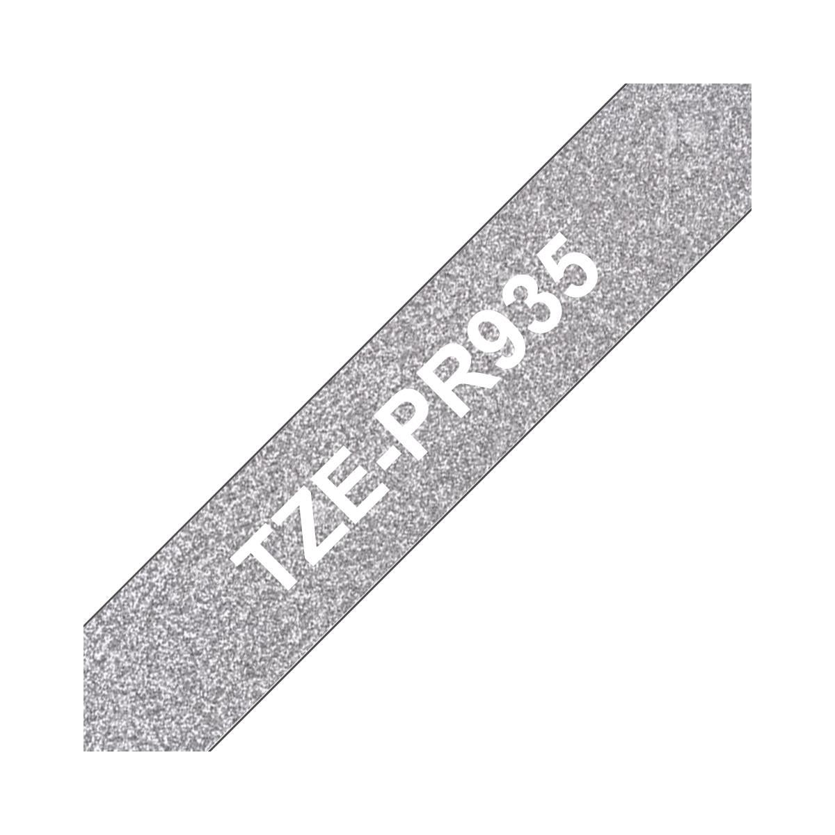 Brother TZE-PR935 nastro per etichettatrice Bianco su argento