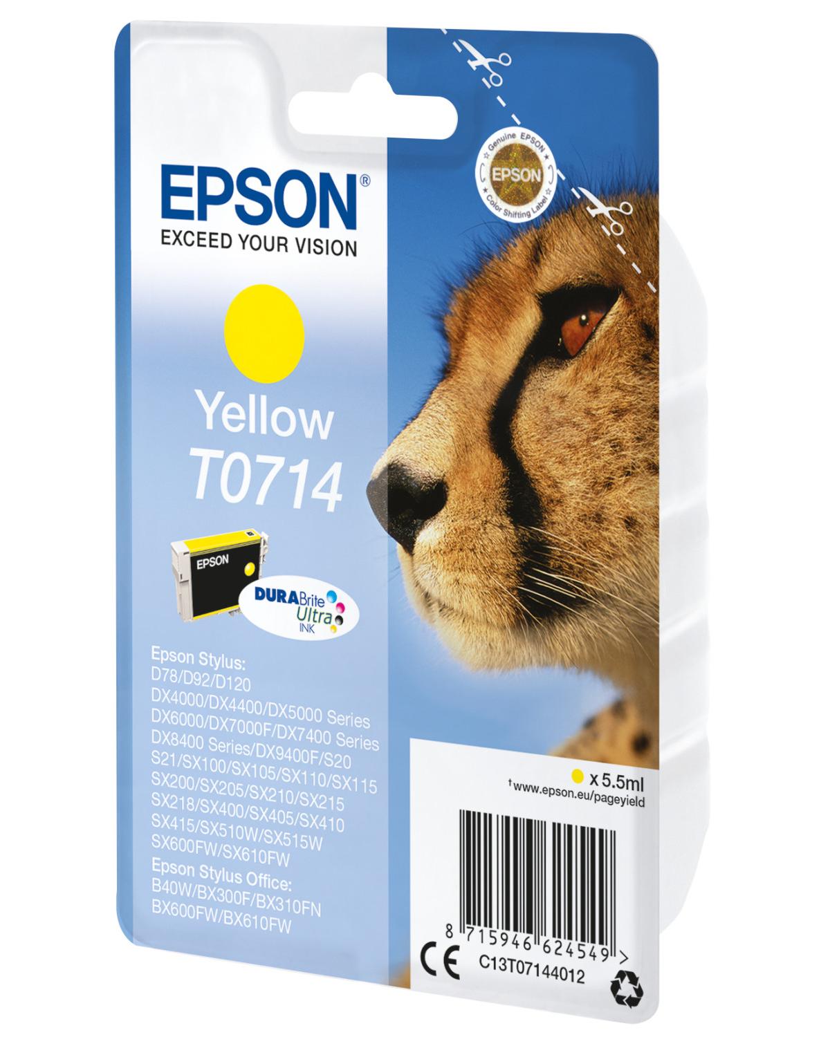 Epson T07144022 Cartuccia Inchiostro per Stampante D78 DX4000 Giallo