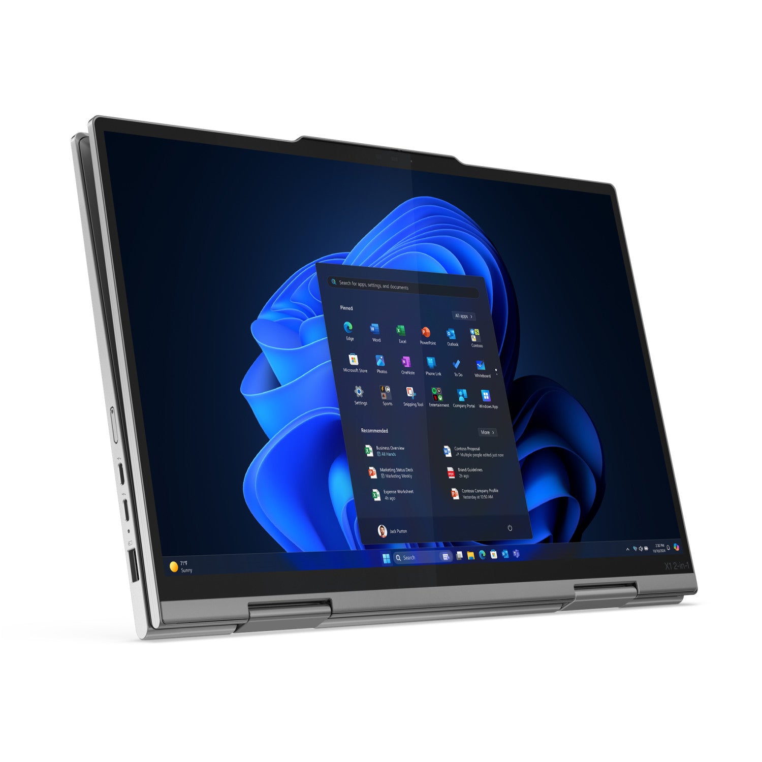 Lenovo ThinkPad X1 2-in-1 Gen 10 Aura Edition Intel Core Ultra 7 255U Ibrido 2 in 1 14 pollici Touch screen WUXGA 16 GB LPDDR5x-SDRAM 512 GB SSD Wi-Fi 6E Windows 11 Pro Italiano Grigio