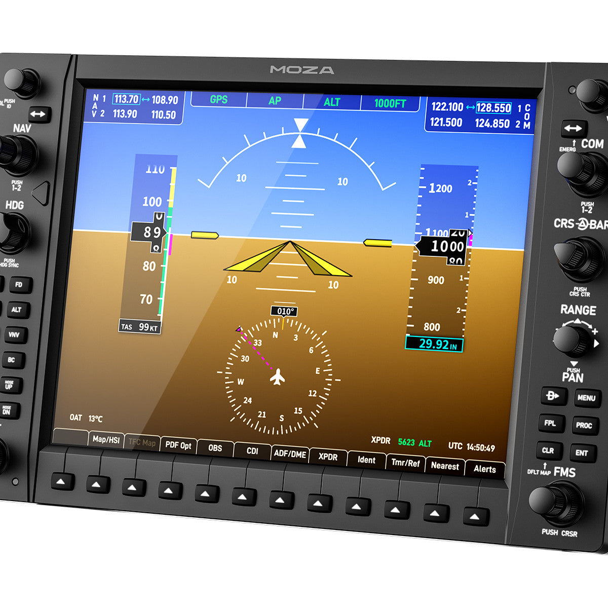 Moza Racing MGX1000 Instrument Panel Flight instrument panel