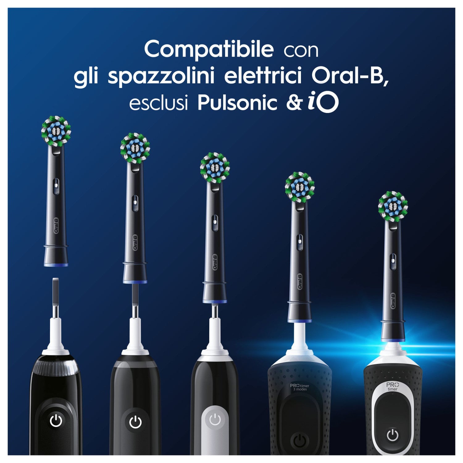 Oral-B Pro Cross Action 5 pz Testine di ricambio Nero