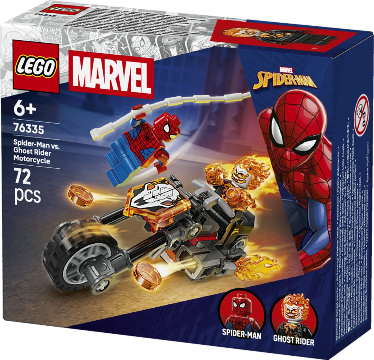 LEGO Marvel Spider-Man vs. Ghost Rider Motorcycle 76335 Bauset 72 Teile ab 6 Jahren