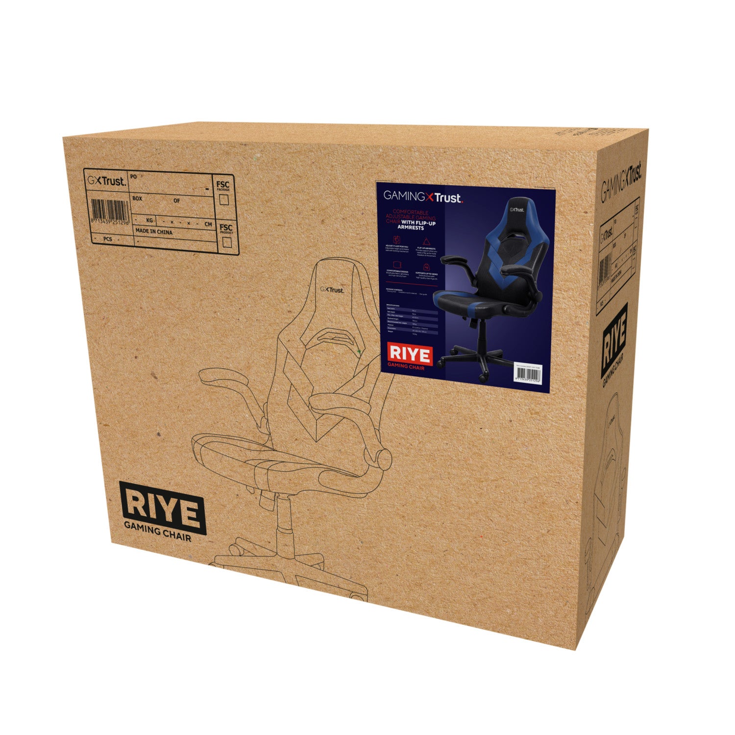 Trust GXT 703B RIYE Sedia per gaming universale Nero, Blu
