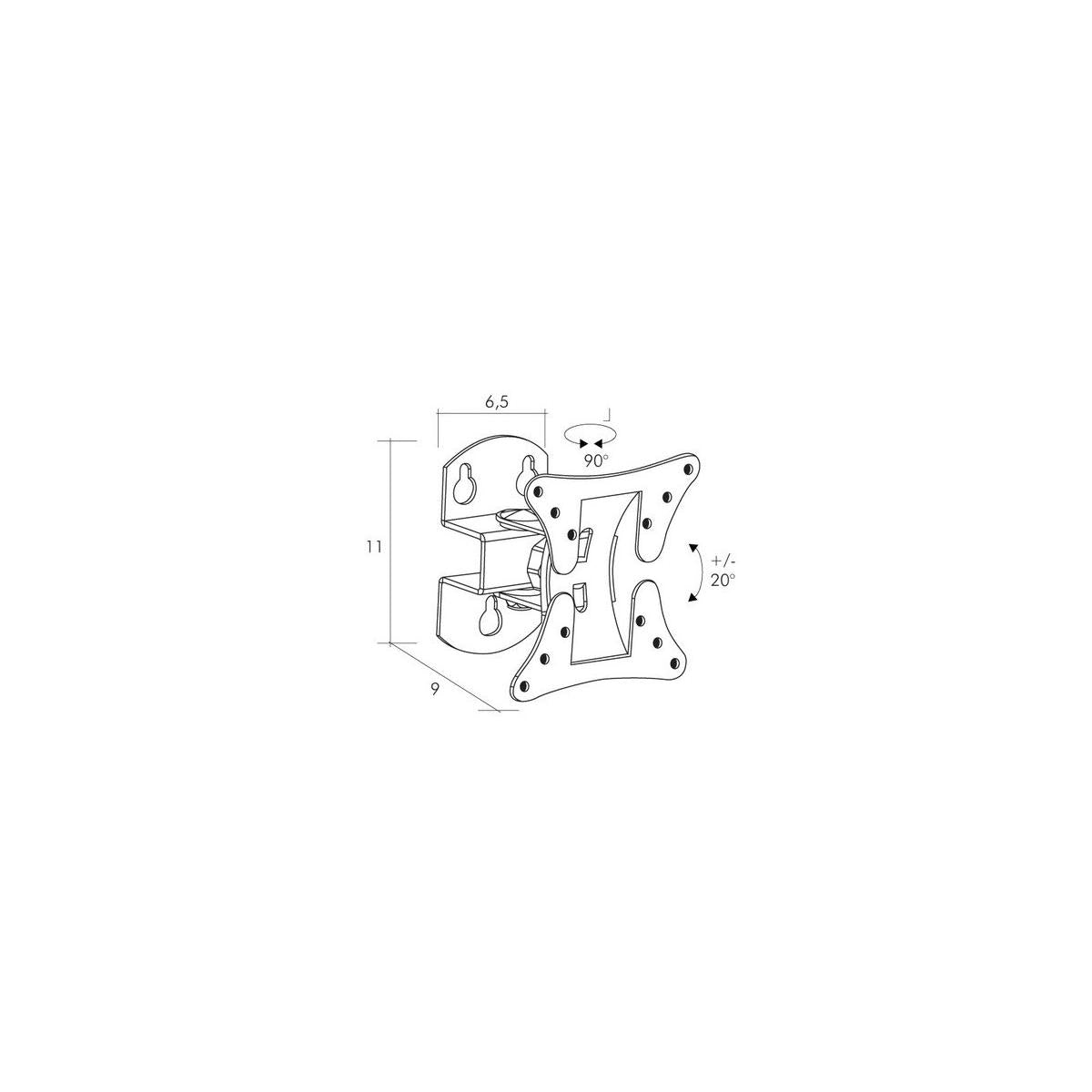 ITB LI604530B Supporto TV a parete 76,2 cm (30") Nero