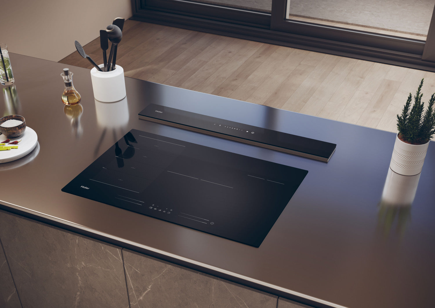 Haier I-Move Series 6 HAMTSJ86MC/1 Nero Da incasso 59 cm Piano cottura a induzione 6 Fornelli