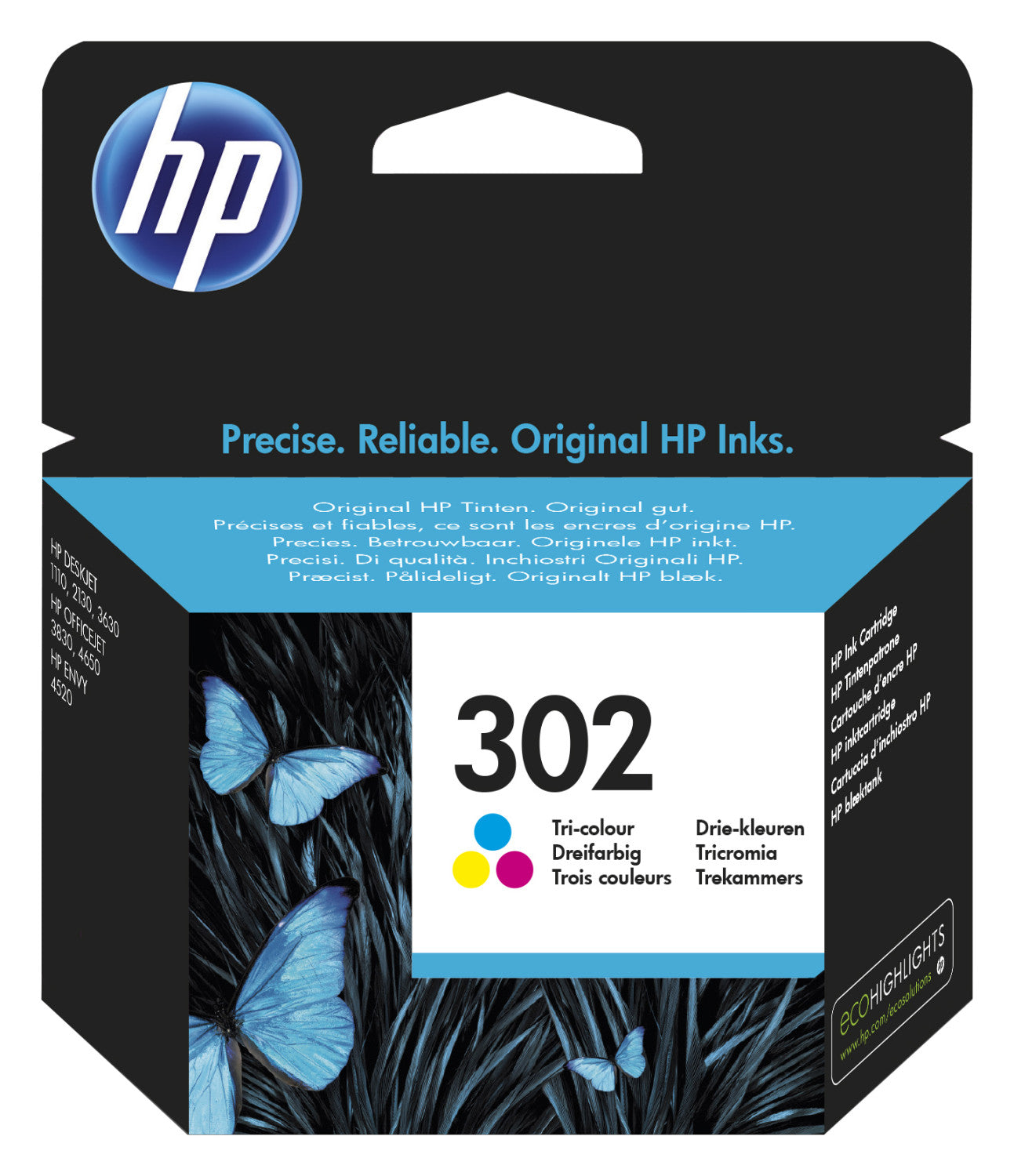 HP 302 Tri Color Original Ink Cartridge Cartuccia d'Inchiostro 1 pz Resa Standard Ciano Magenta Giallo