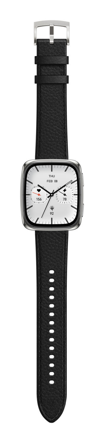 Amazfit Active 2 Square secondo cinturino rosso in silicone Vetro zaffiro con display AMOLED Pagamento contactless 5 sistemi satellitari mappe offline Durata della batteria fino a 10 giorni