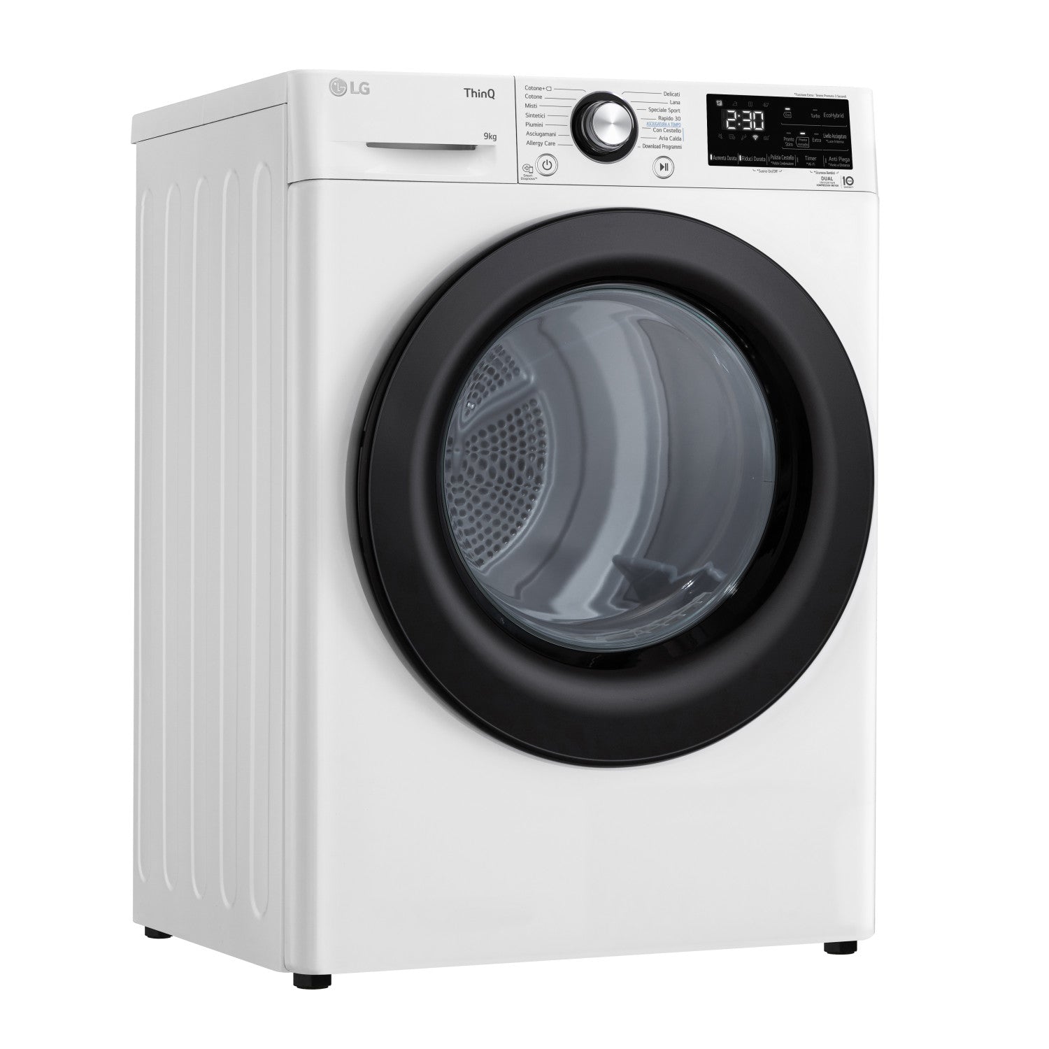 LG RH90V9AVBN Asciugatrice 9kg DUAL Inverter Classe A Condensatore Autopulente Bianco