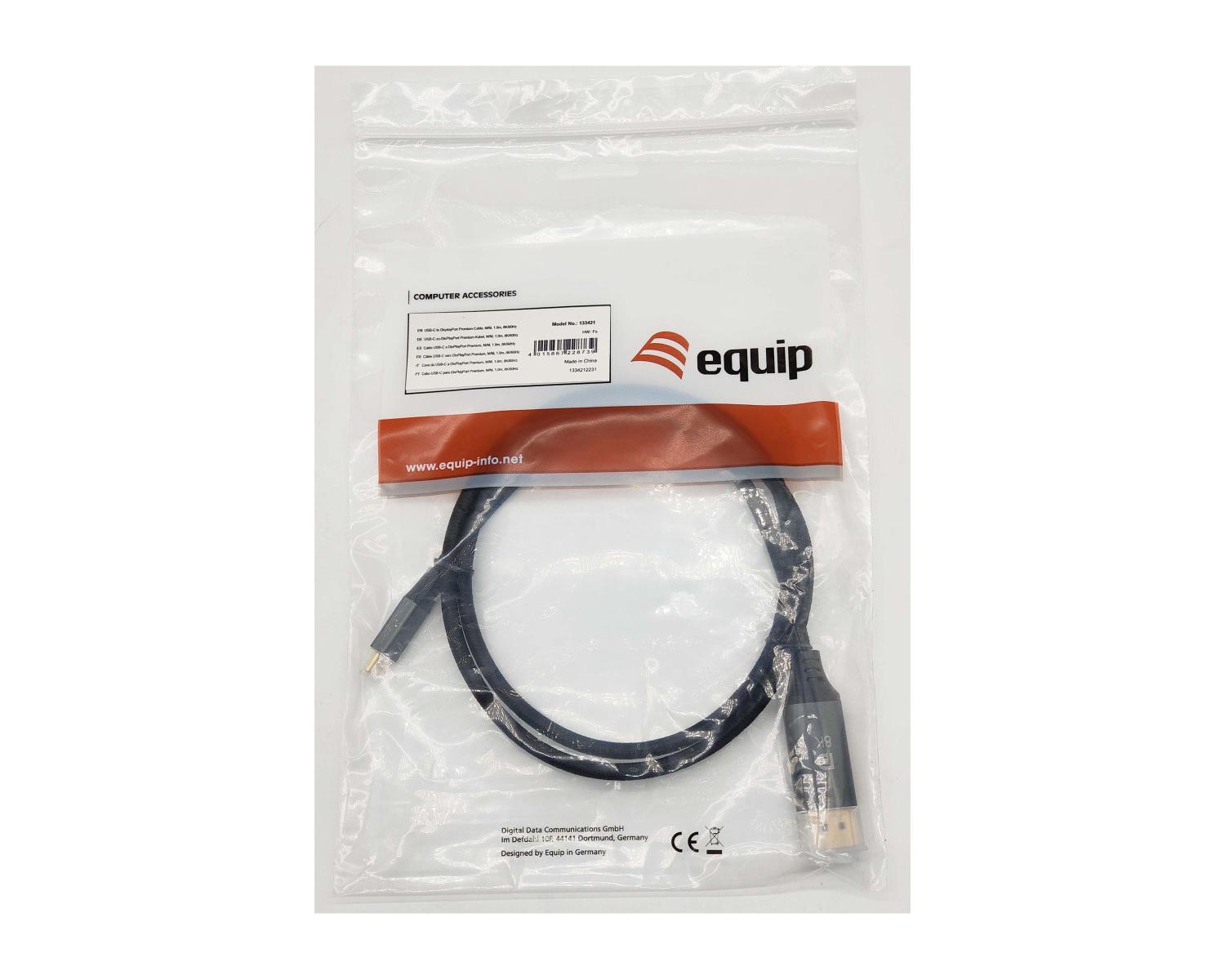 Equip 133421 cavo e adattatore video 1 m USB tipo-C DisplayPort Grigio